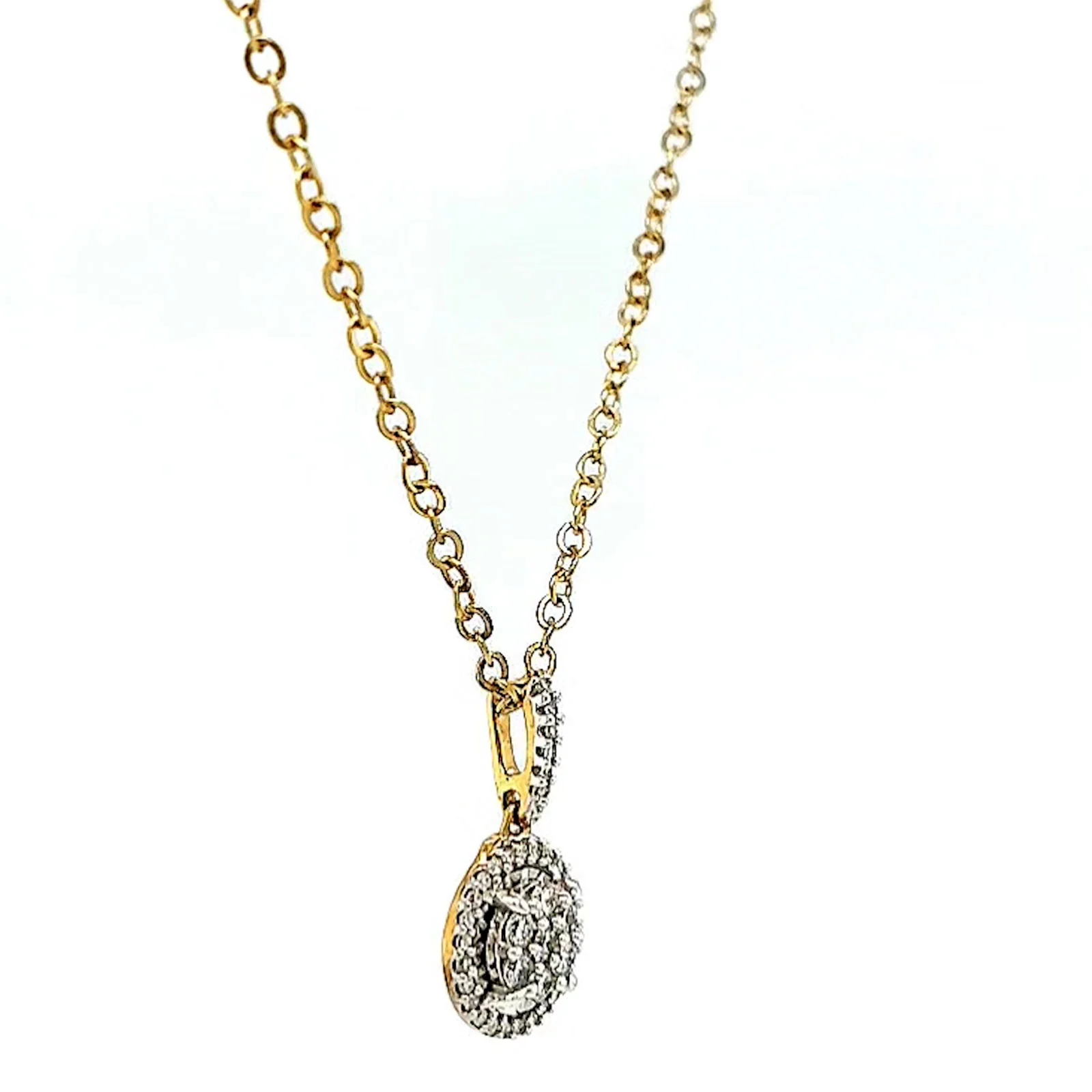 London 9ct Yellow Gold Round Brilliant Cut with 1/4 CARAT tw of Diamond Pendant - Image 64