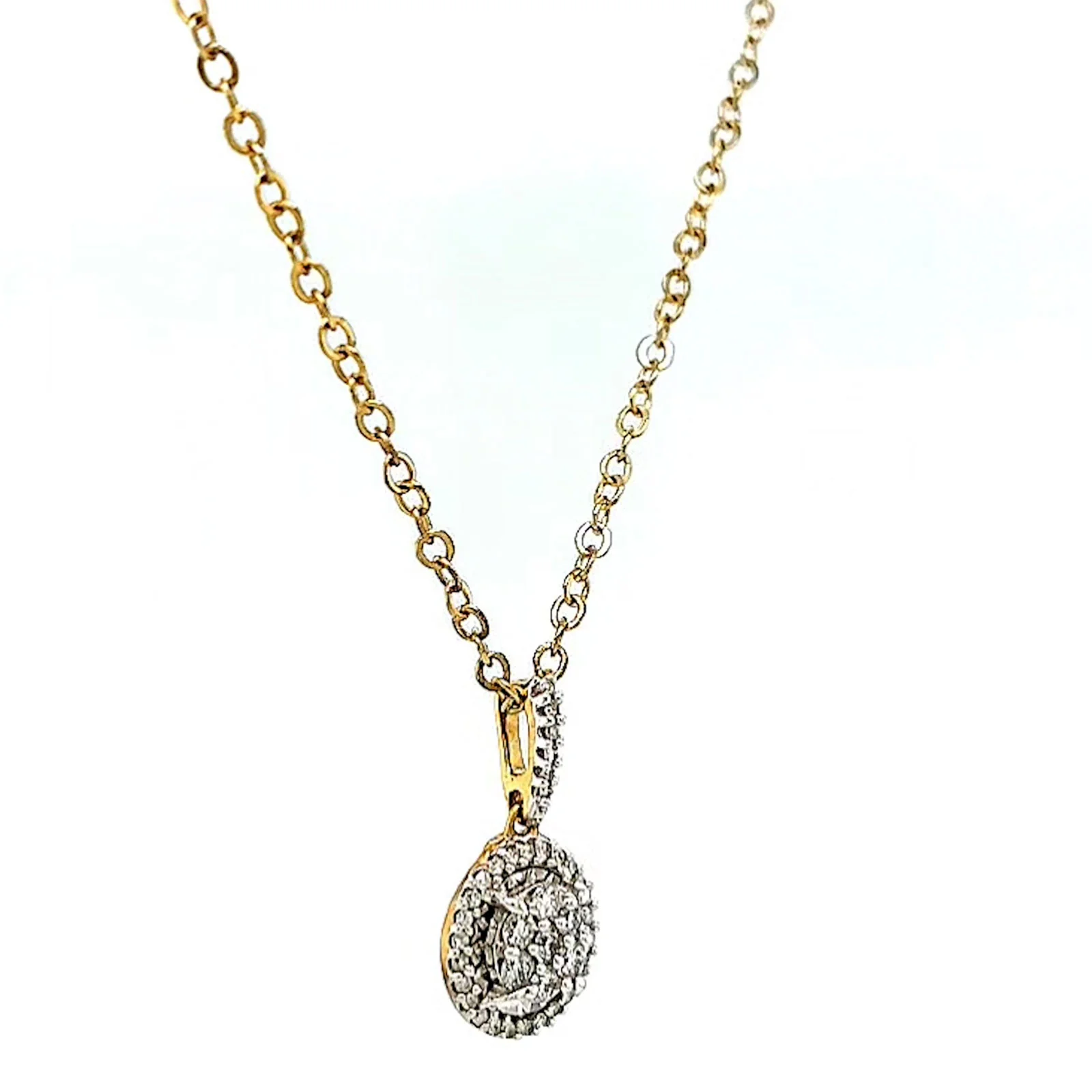 London 9ct Yellow Gold Round Brilliant Cut with 1/4 CARAT tw of Diamond Pendant - Image 66