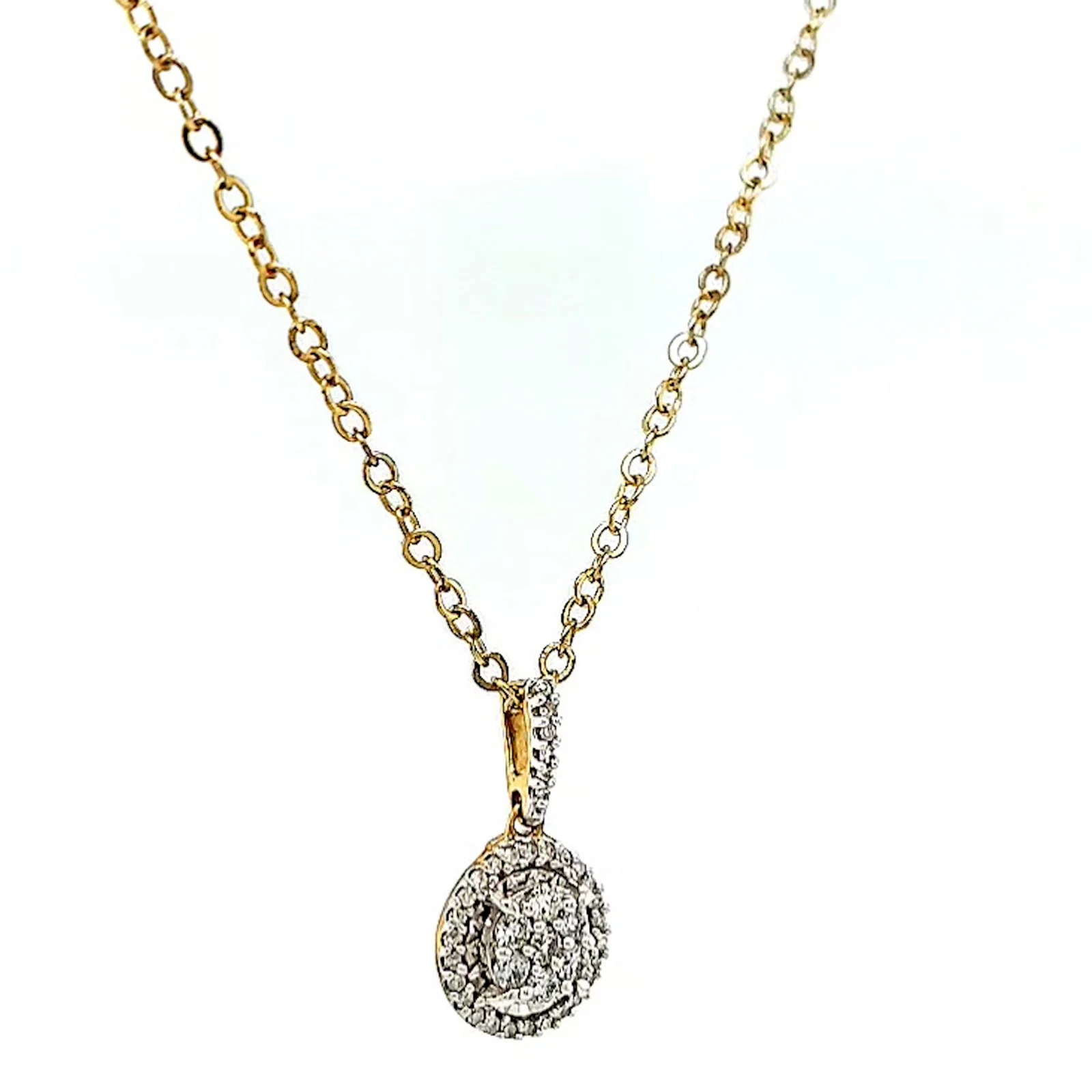 London 9ct Yellow Gold Round Brilliant Cut with 1/4 CARAT tw of Diamond Pendant - Image 68