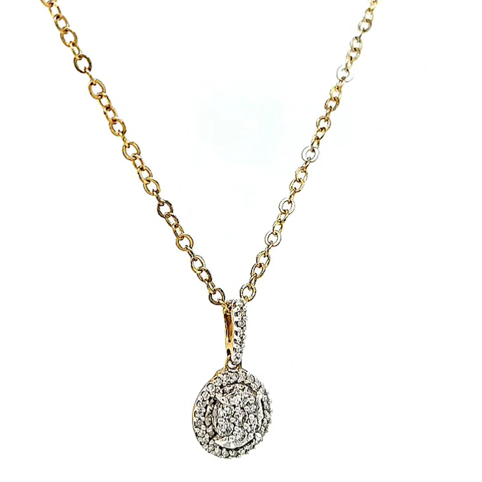 London 9ct Yellow Gold Round Brilliant Cut with 1/4 CARAT tw of Diamond Pendant - Image 69