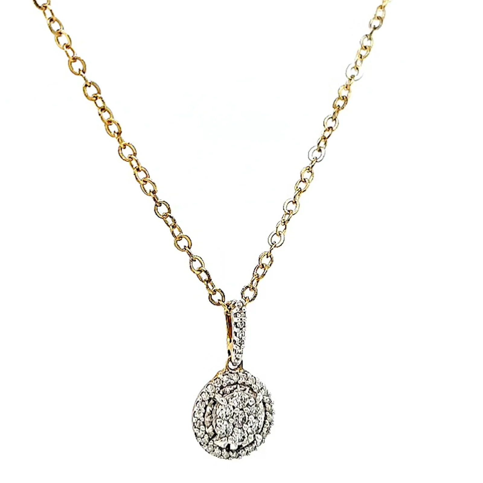 London 9ct Yellow Gold Round Brilliant Cut with 1/4 CARAT tw of Diamond Pendant - Image 70