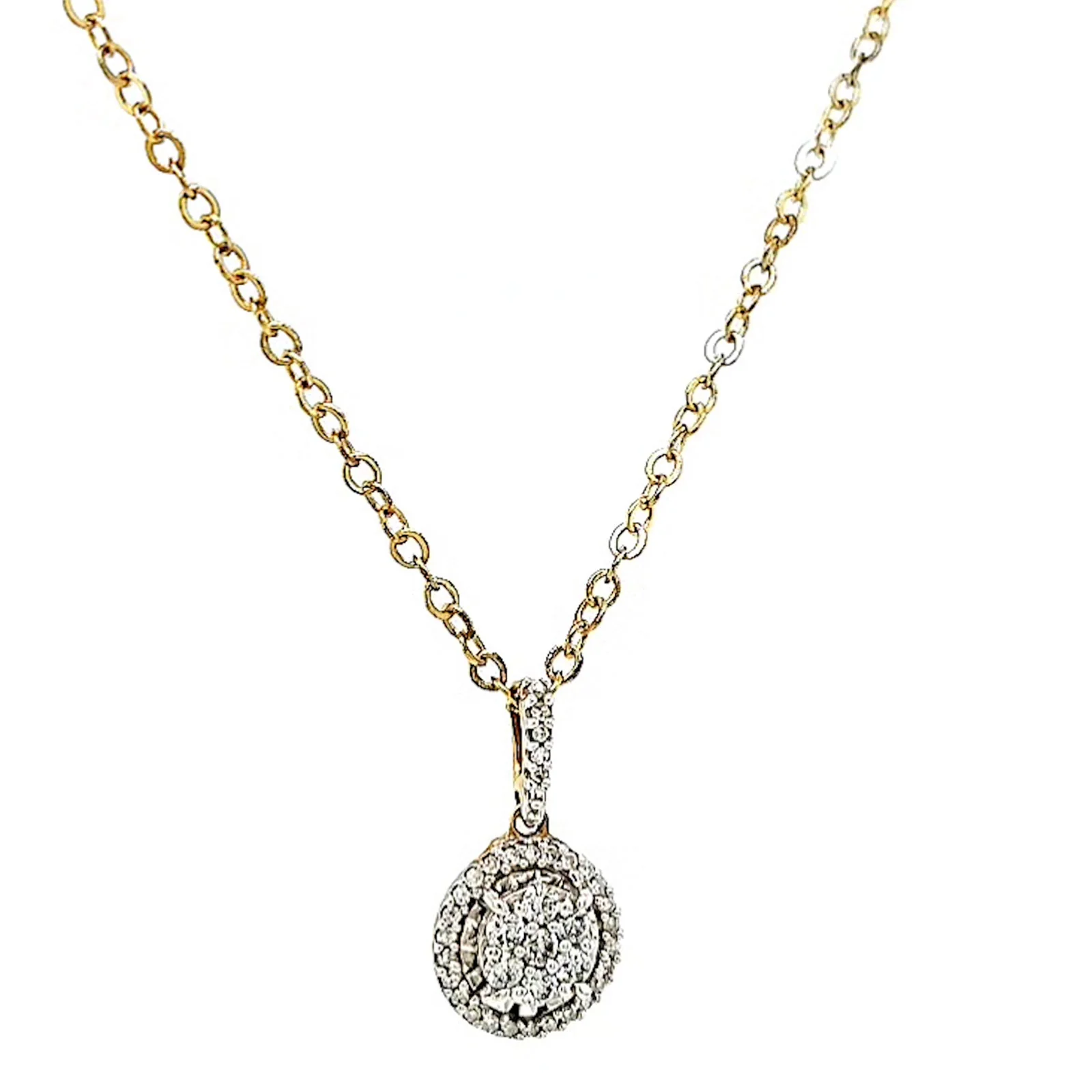 London 9ct Yellow Gold Round Brilliant Cut with 1/4 CARAT tw of Diamond Pendant - Image 71