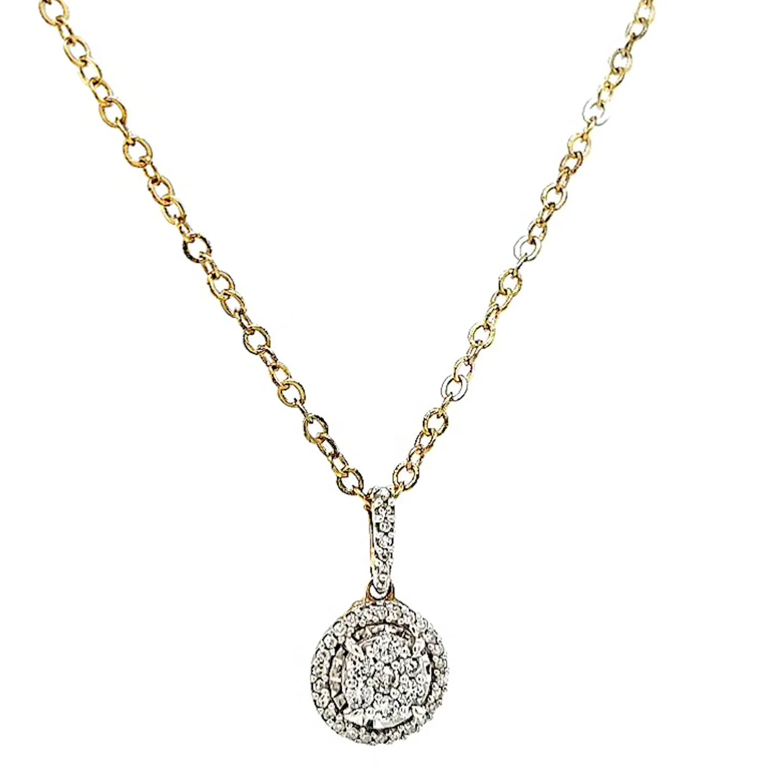 London 9ct Yellow Gold Round Brilliant Cut with 1/4 CARAT tw of Diamond Pendant - Image 72
