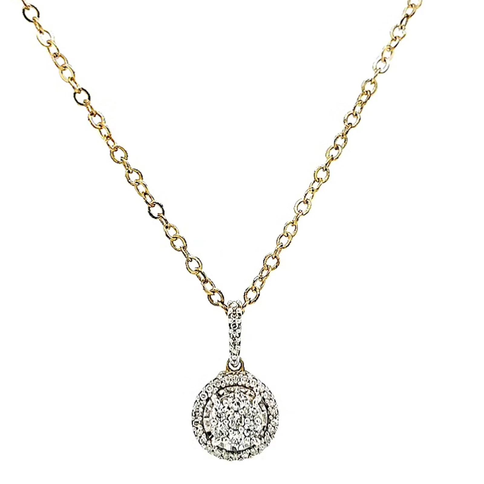 London 9ct Yellow Gold Round Brilliant Cut with 1/4 CARAT tw of Diamond Pendant - Image 74
