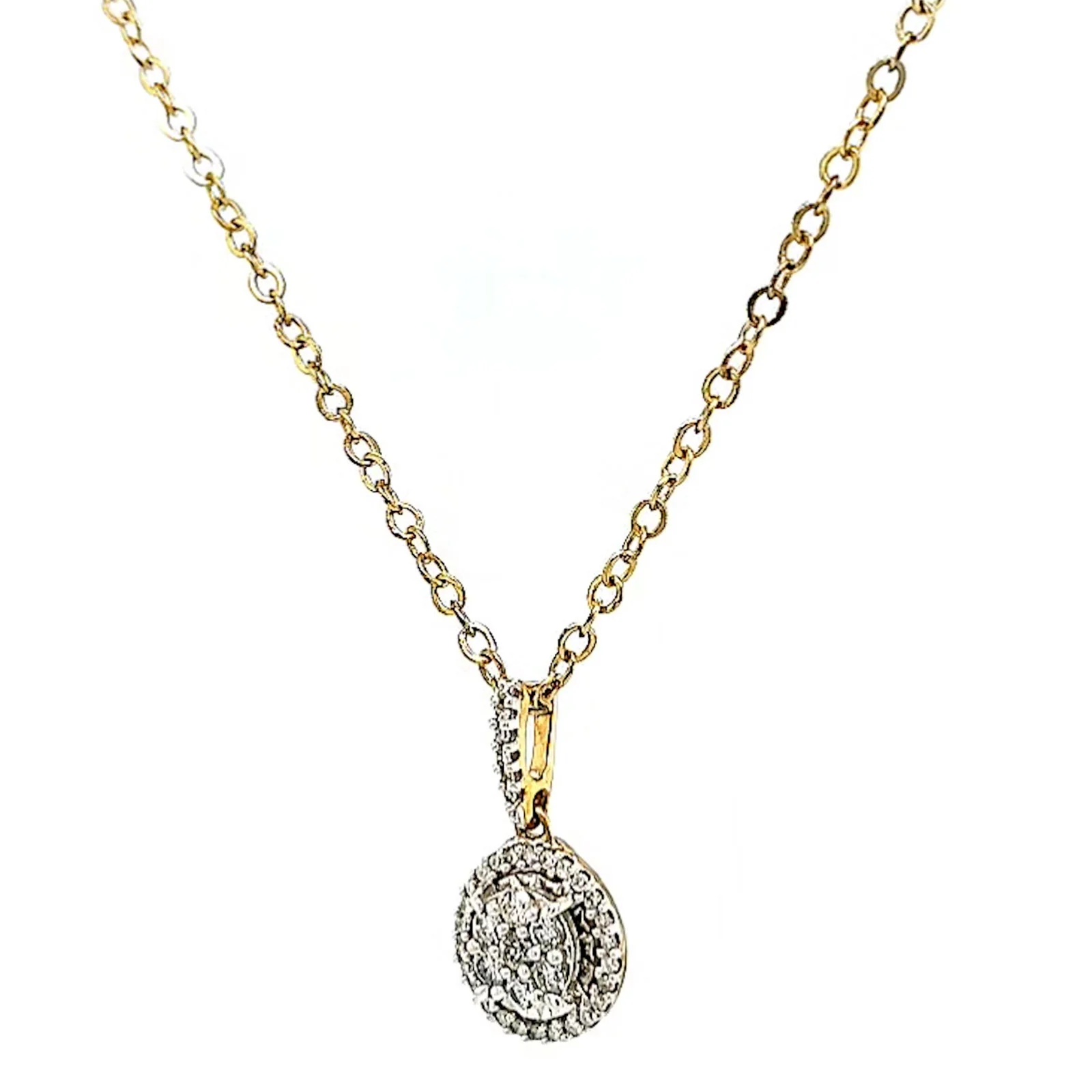 London 9ct Yellow Gold Round Brilliant Cut with 1/4 CARAT tw of Diamond Pendant - Image 8