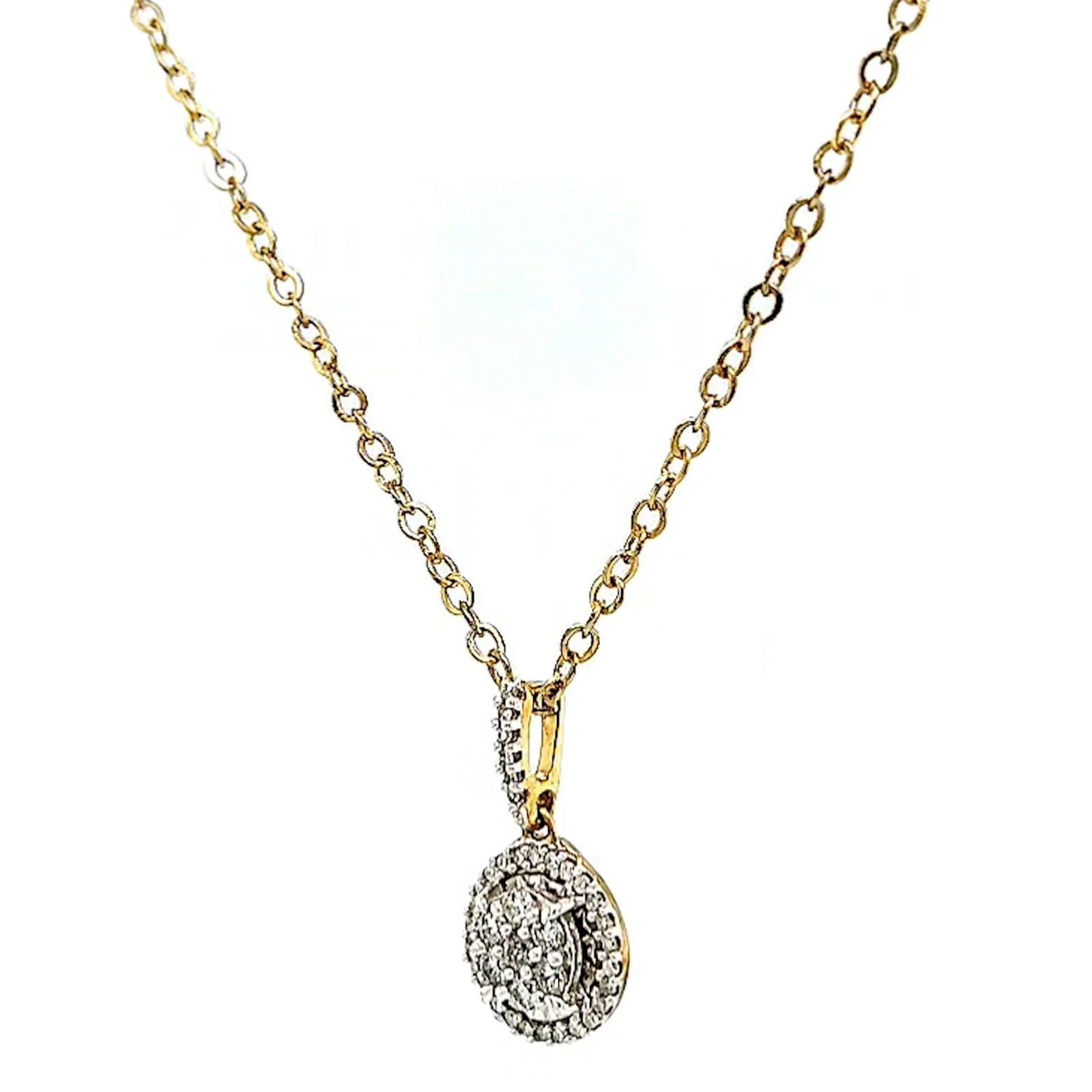London 9ct Yellow Gold Round Brilliant Cut with 1/4 CARAT tw of Diamond Pendant - Image 9