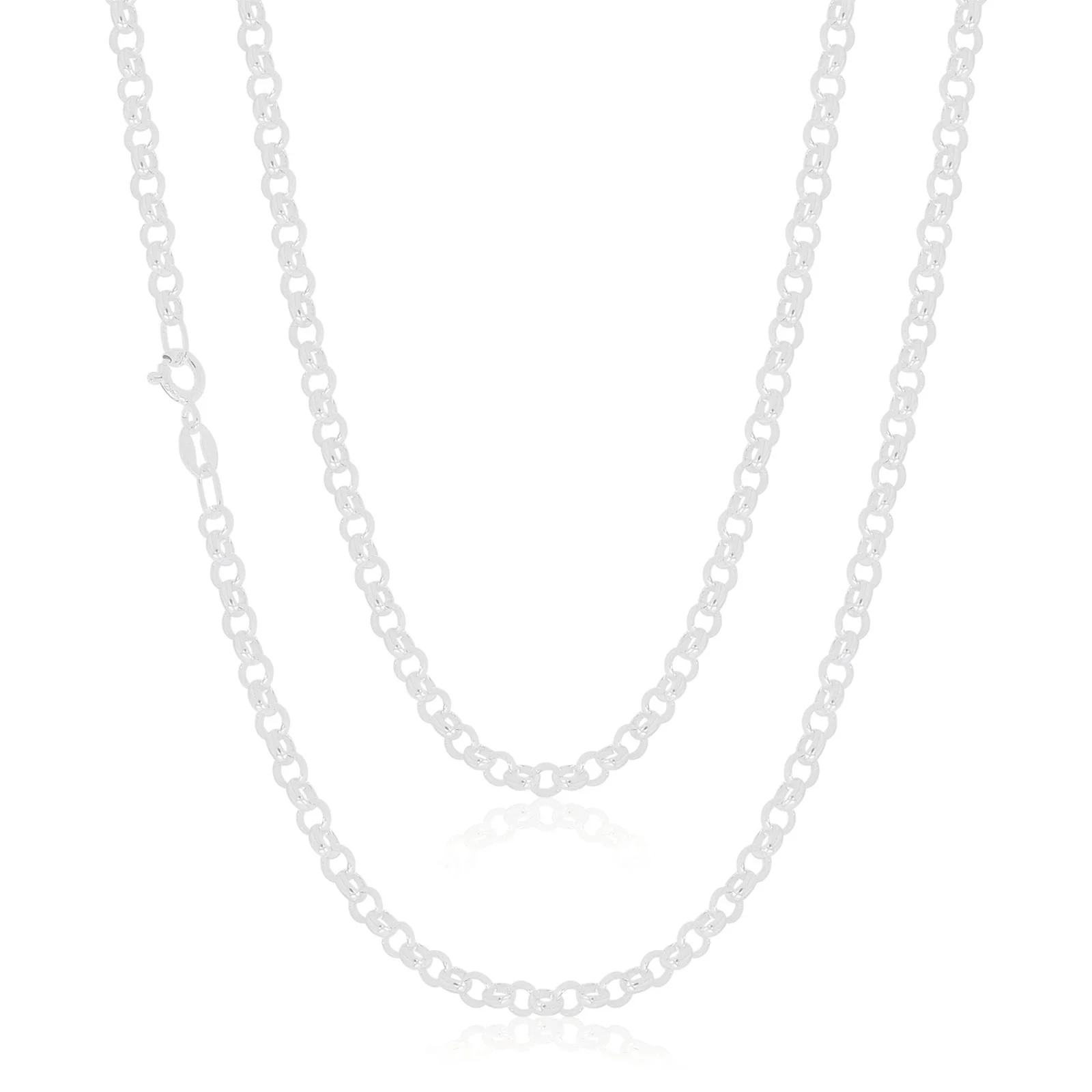 Sterling Silver 55cm Round Belcher Chain