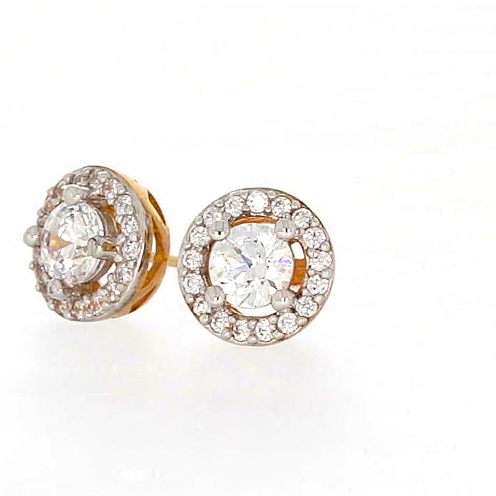 HUSH 9ct Yellow Gold Round Brilliant Cut with 0.60 CARAT tw of Diamond Simulants Stud Earrings - Image 10