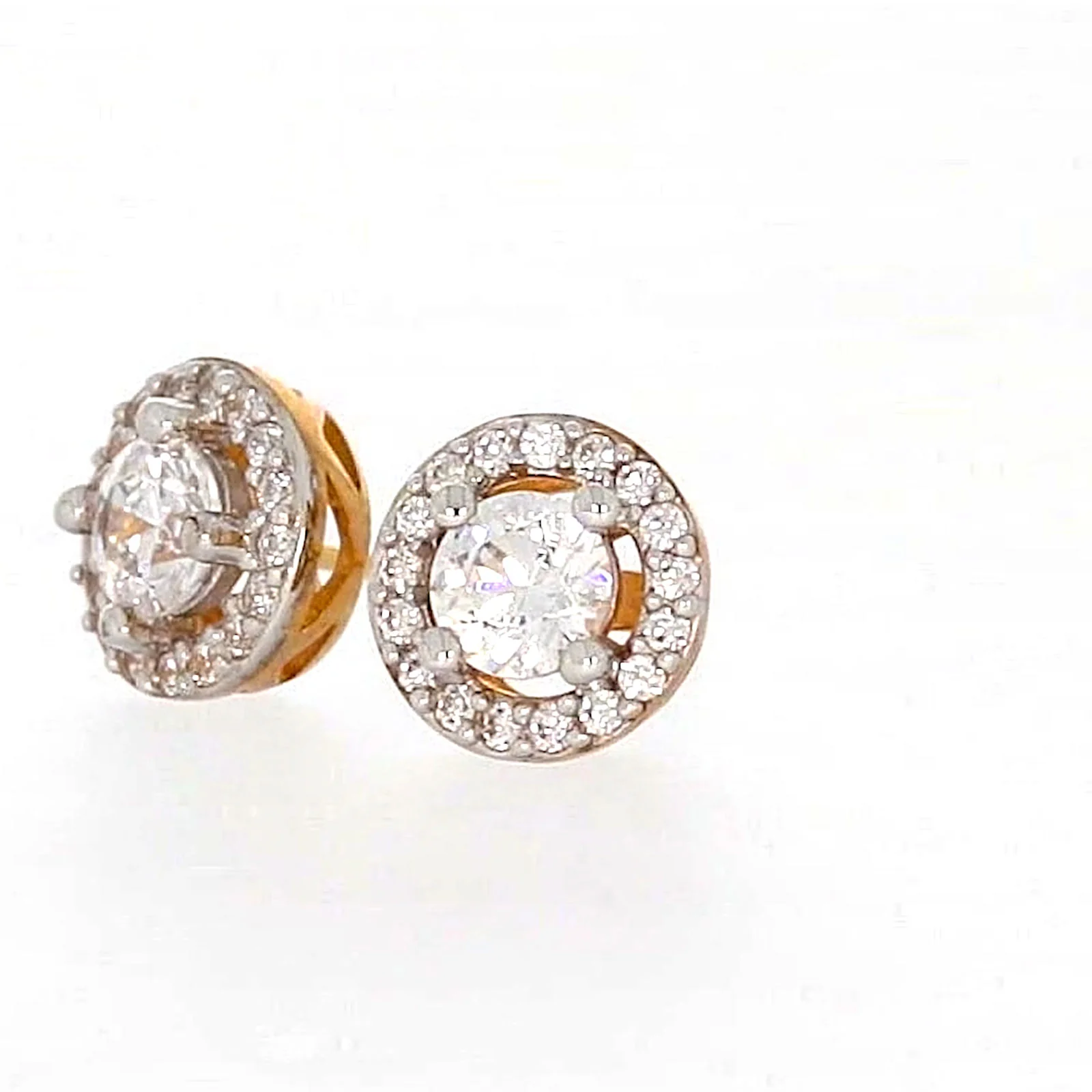 HUSH 9ct Yellow Gold Round Brilliant Cut with 0.60 CARAT tw of Diamond Simulants Stud Earrings - Image 11