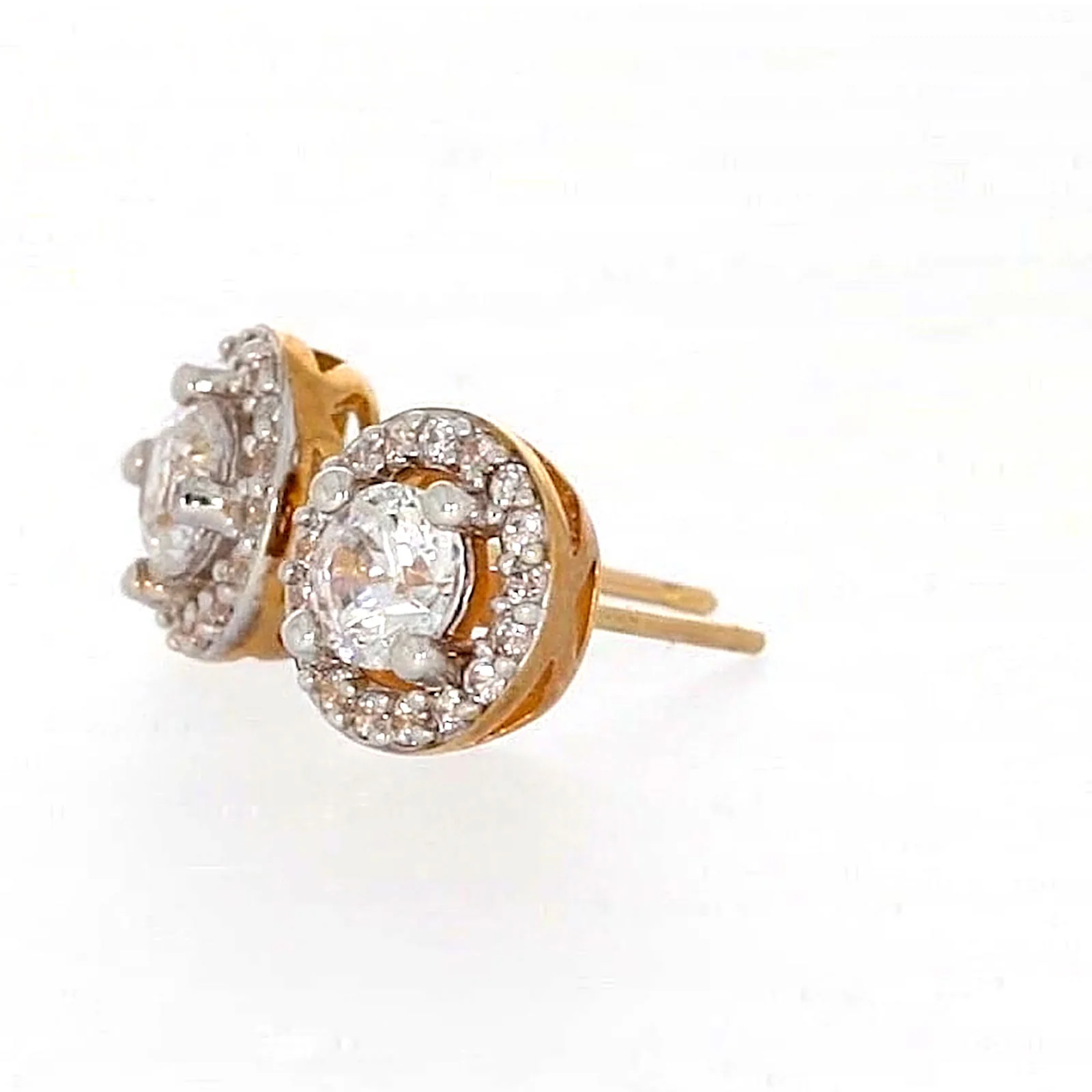 HUSH 9ct Yellow Gold Round Brilliant Cut with 0.60 CARAT tw of Diamond Simulants Stud Earrings - Image 16