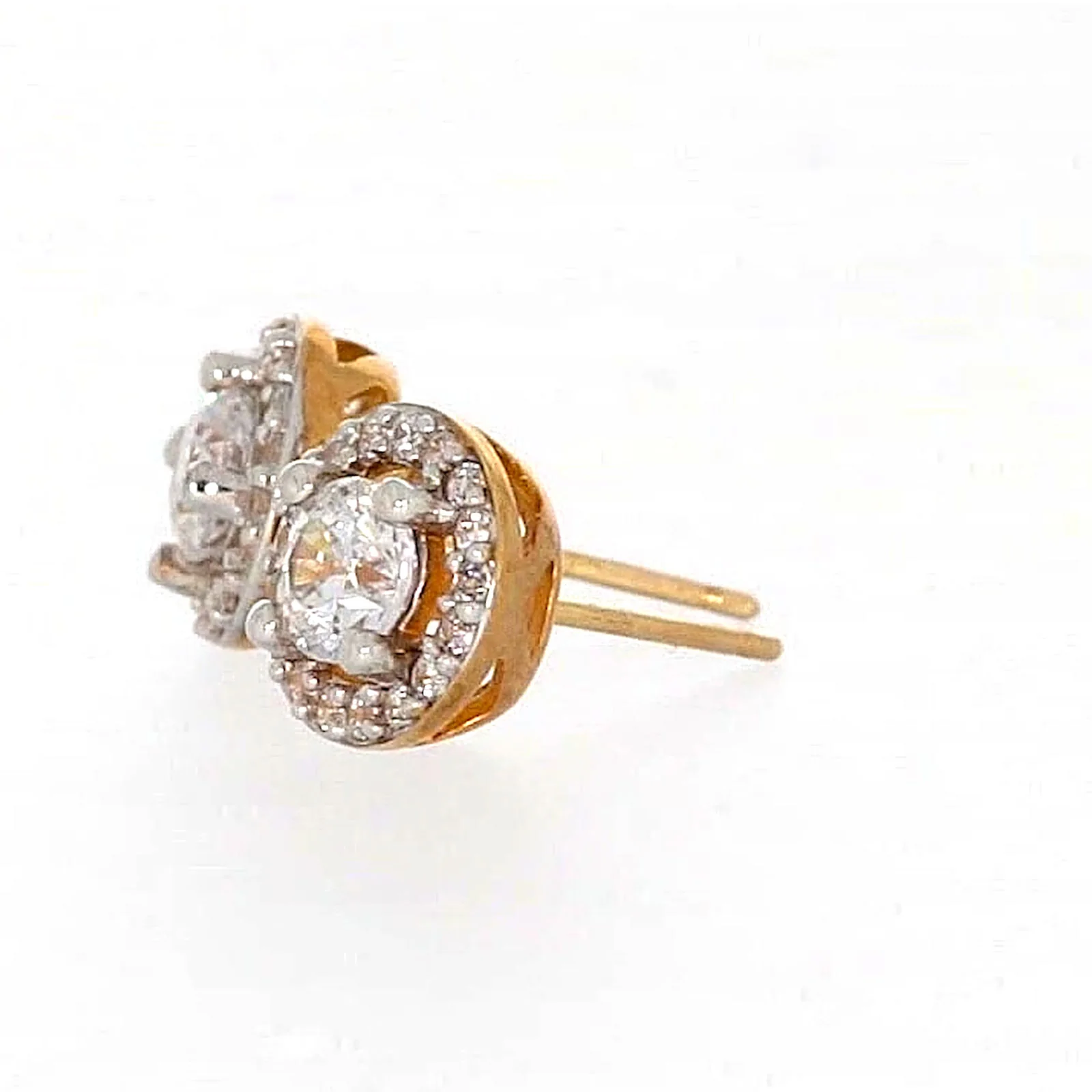 HUSH 9ct Yellow Gold Round Brilliant Cut with 0.60 CARAT tw of Diamond Simulants Stud Earrings - Image 18