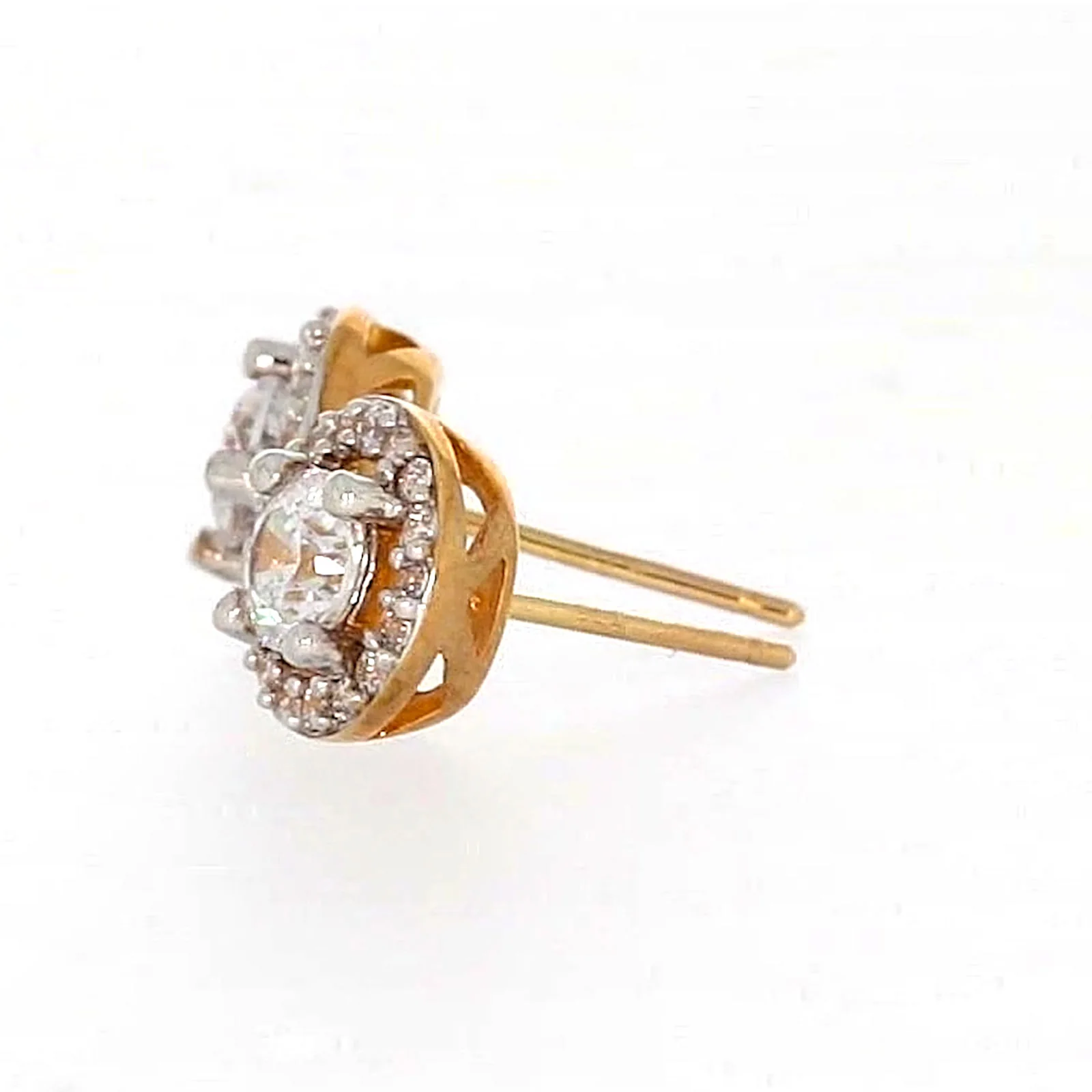 HUSH 9ct Yellow Gold Round Brilliant Cut with 0.60 CARAT tw of Diamond Simulants Stud Earrings - Image 20