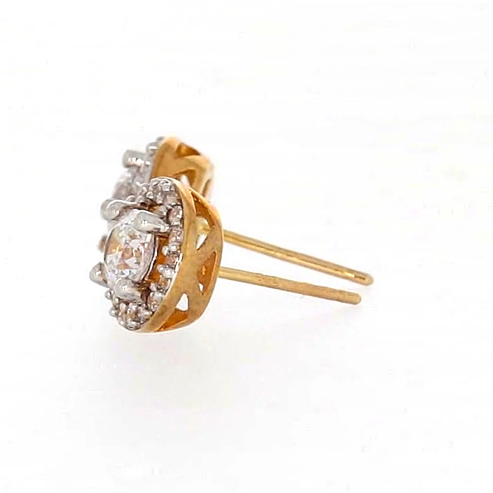 HUSH 9ct Yellow Gold Round Brilliant Cut with 0.60 CARAT tw of Diamond Simulants Stud Earrings - Image 21