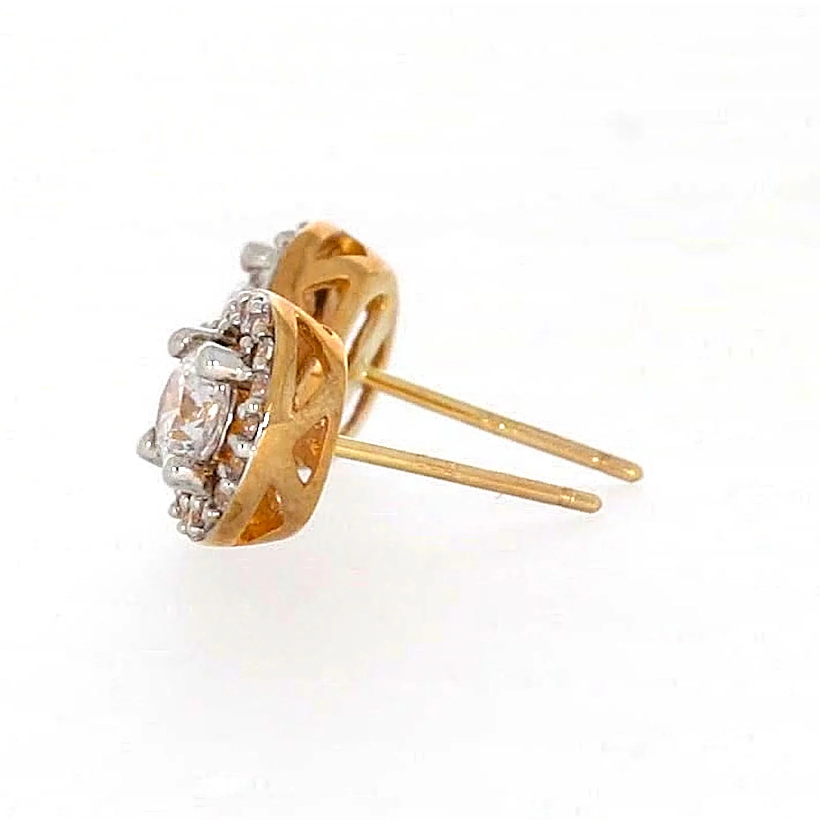 HUSH 9ct Yellow Gold Round Brilliant Cut with 0.60 CARAT tw of Diamond Simulants Stud Earrings - Image 23