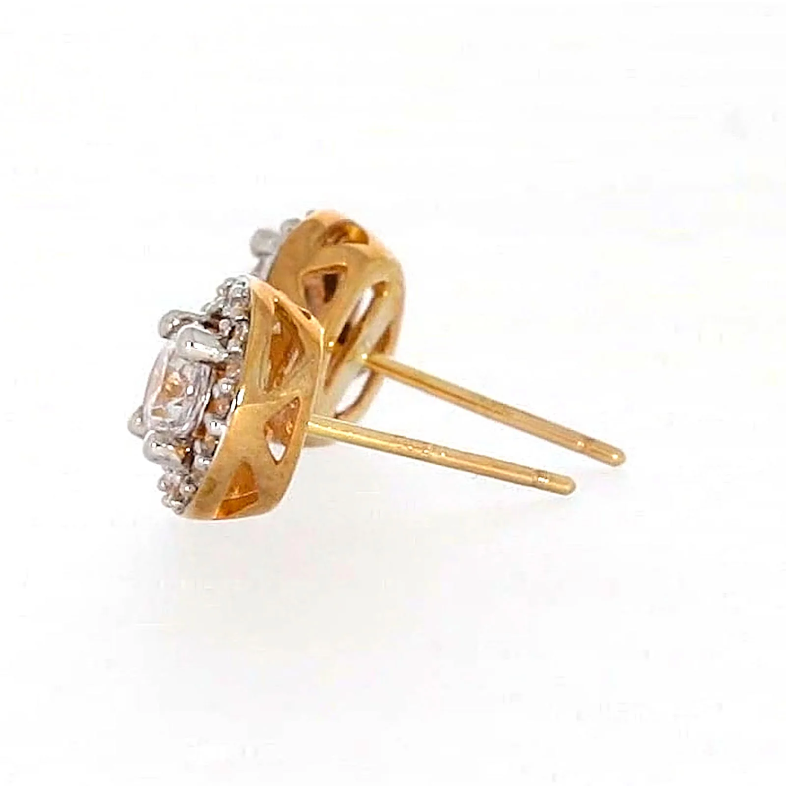 HUSH 9ct Yellow Gold Round Brilliant Cut with 0.60 CARAT tw of Diamond Simulants Stud Earrings - Image 24