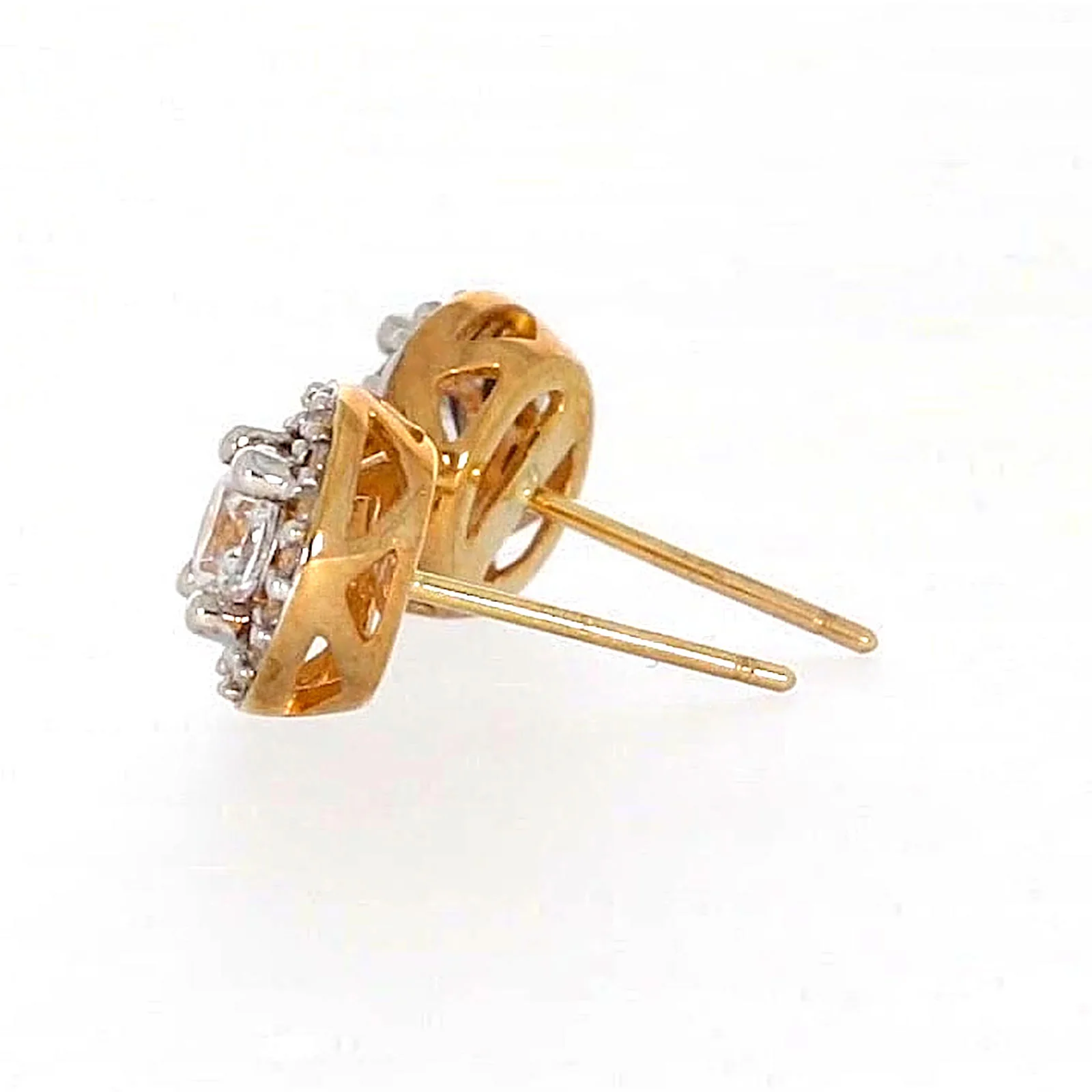HUSH 9ct Yellow Gold Round Brilliant Cut with 0.60 CARAT tw of Diamond Simulants Stud Earrings - Image 25