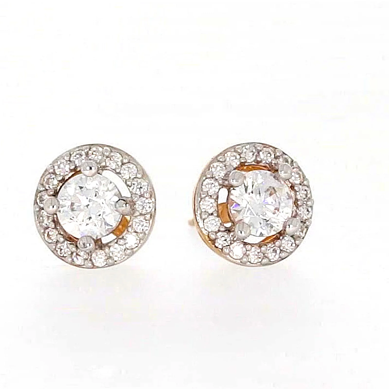 HUSH 9ct Yellow Gold Round Brilliant Cut with 0.60 CARAT tw of Diamond Simulants Stud Earrings - Image 3