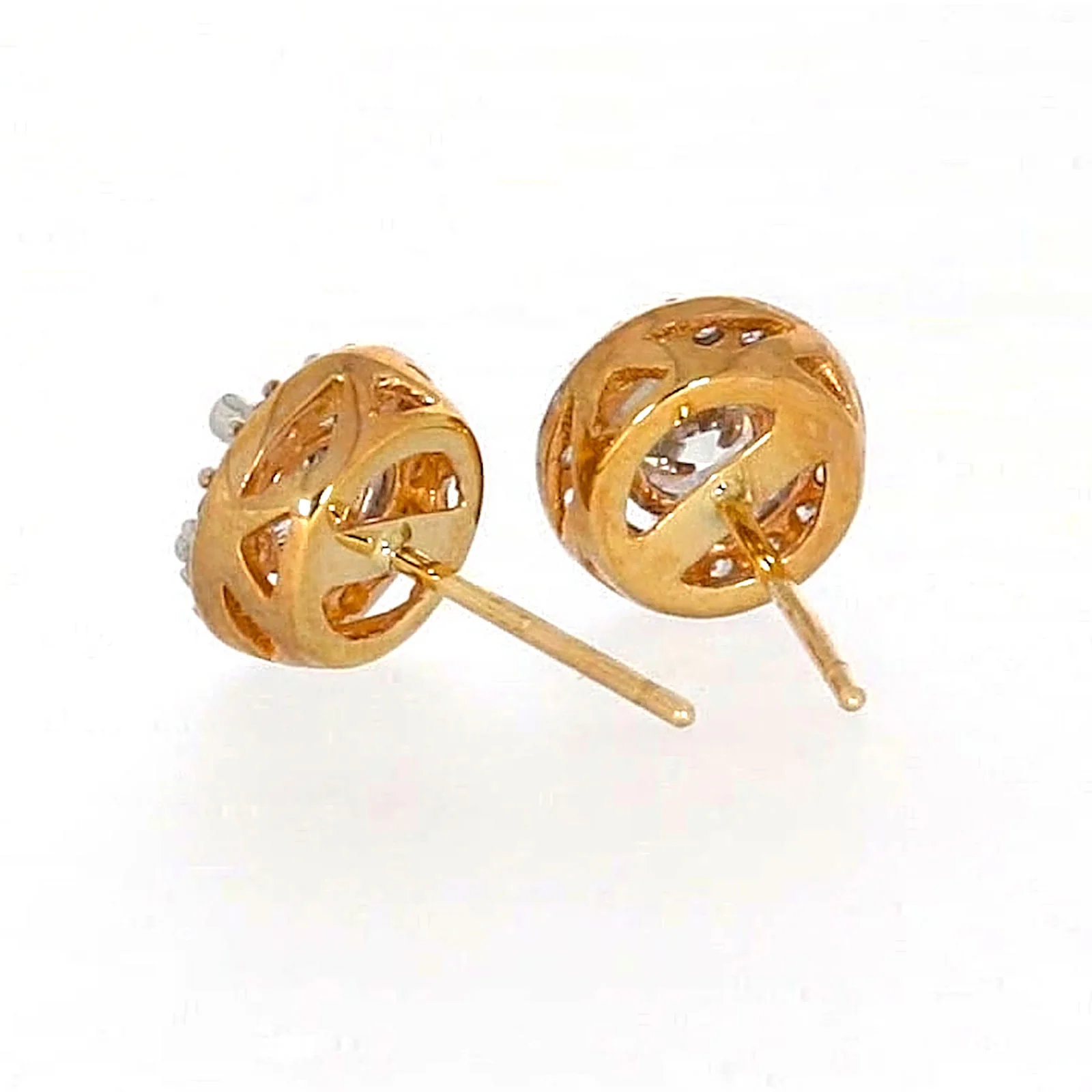 HUSH 9ct Yellow Gold Round Brilliant Cut with 0.60 CARAT tw of Diamond Simulants Stud Earrings - Image 34