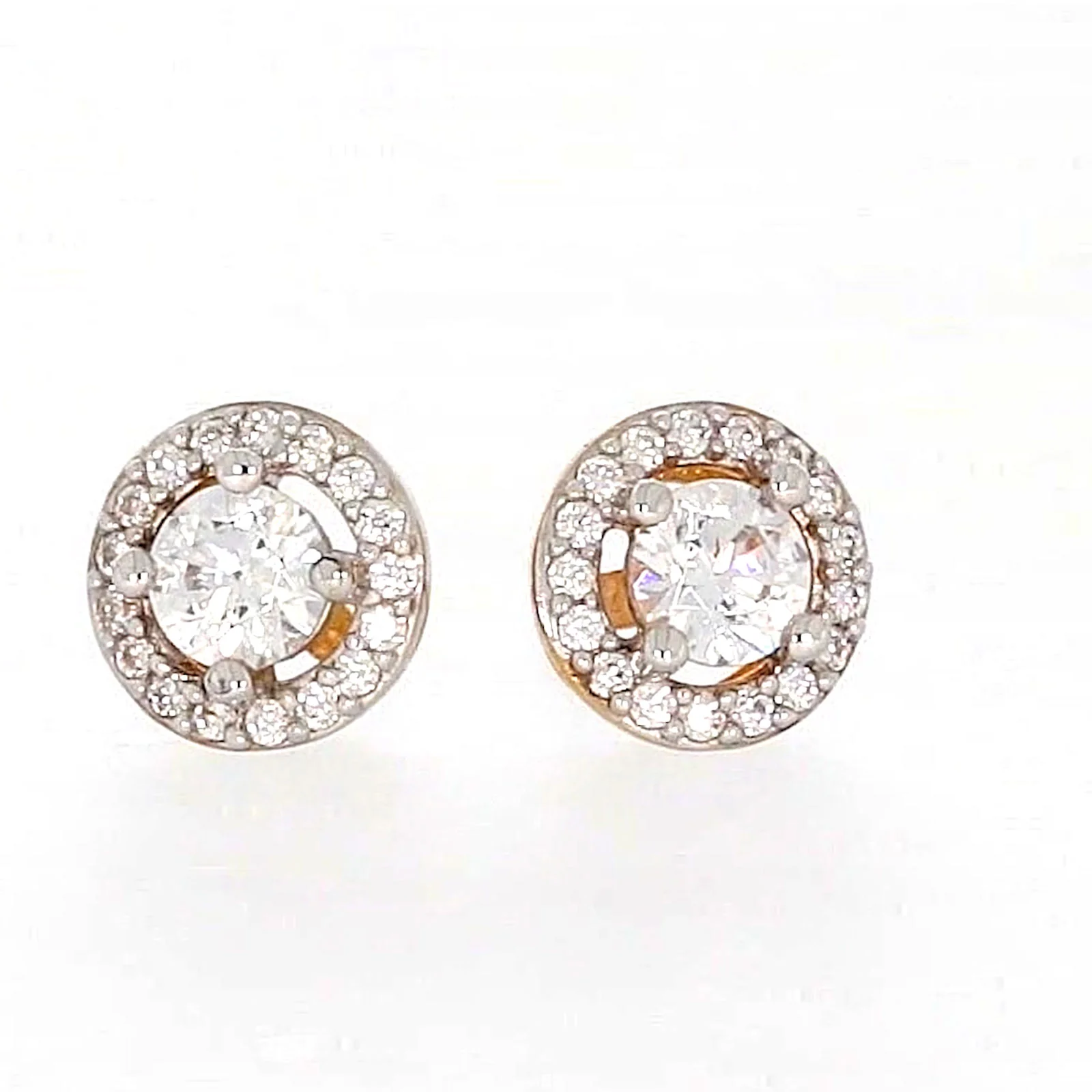 HUSH 9ct Yellow Gold Round Brilliant Cut with 0.60 CARAT tw of Diamond Simulants Stud Earrings - Image 4