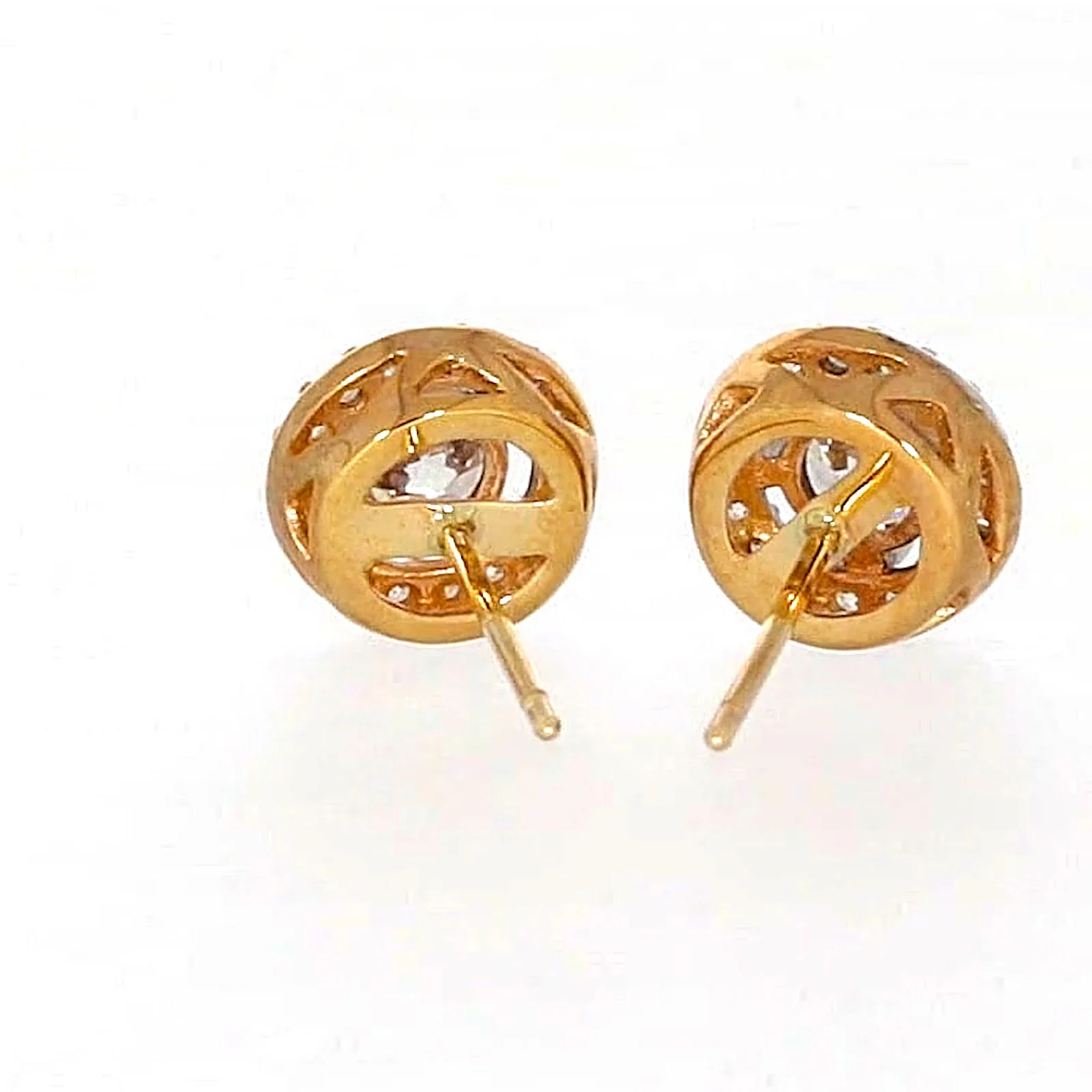HUSH 9ct Yellow Gold Round Brilliant Cut with 0.60 CARAT tw of Diamond Simulants Stud Earrings - Image 41