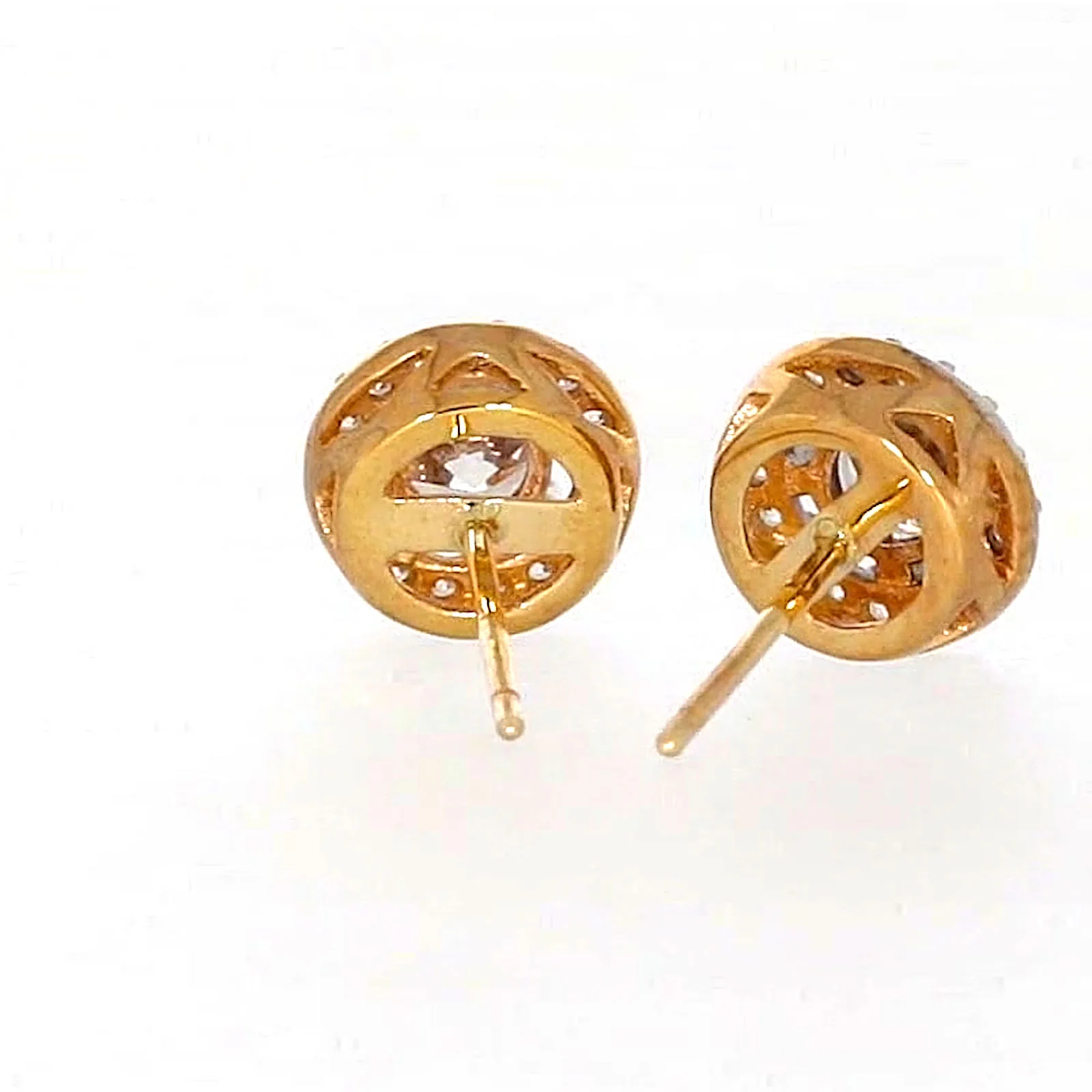 HUSH 9ct Yellow Gold Round Brilliant Cut with 0.60 CARAT tw of Diamond Simulants Stud Earrings - Image 43