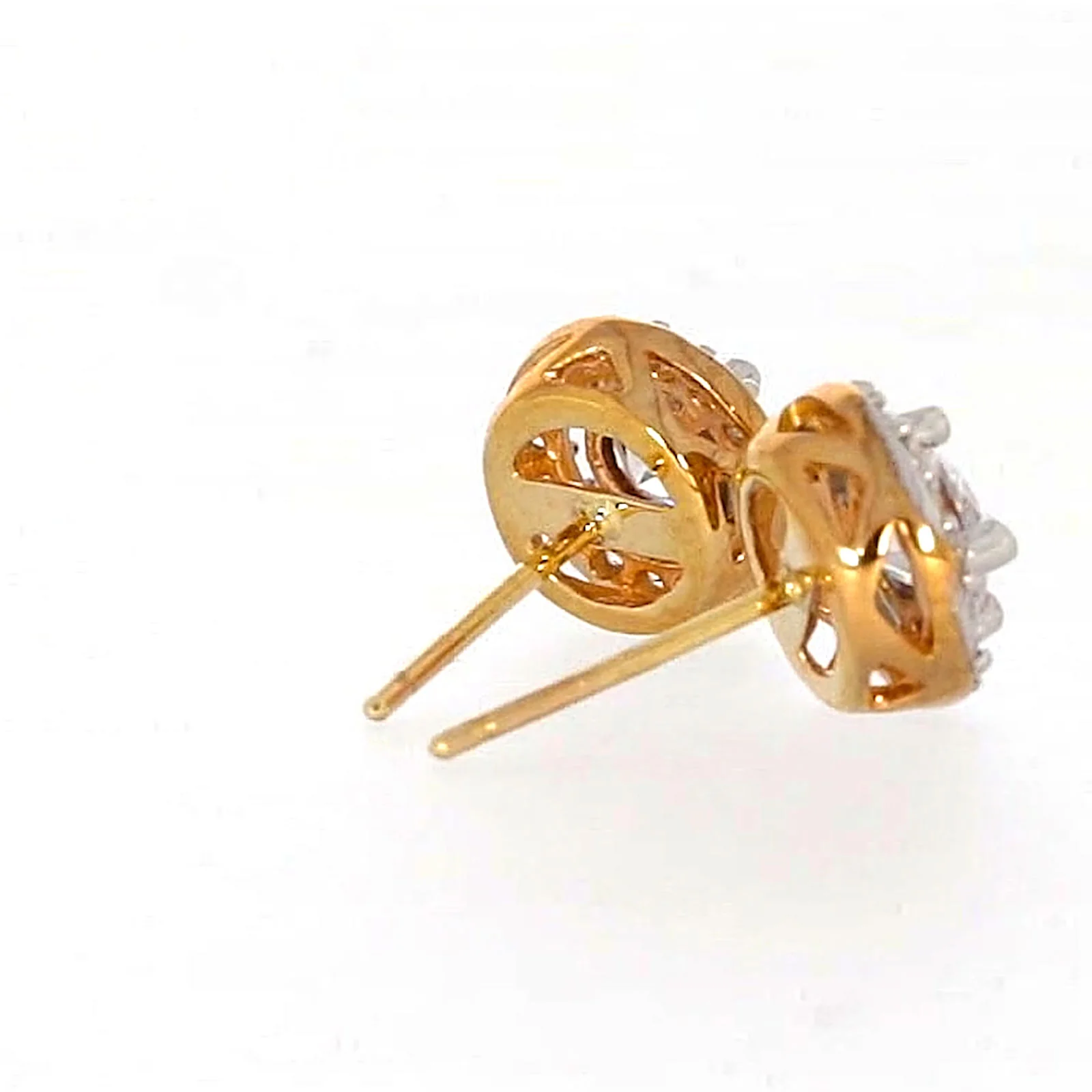 HUSH 9ct Yellow Gold Round Brilliant Cut with 0.60 CARAT tw of Diamond Simulants Stud Earrings - Image 51