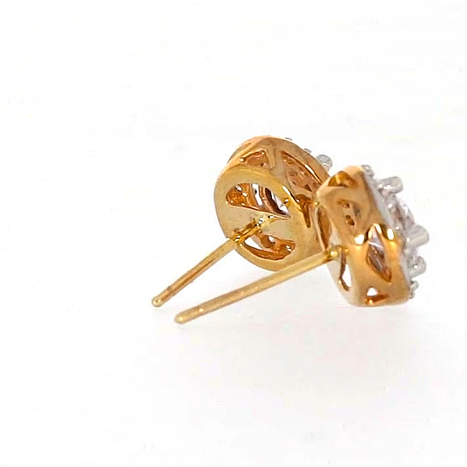 HUSH 9ct Yellow Gold Round Brilliant Cut with 0.60 CARAT tw of Diamond Simulants Stud Earrings - Image 52