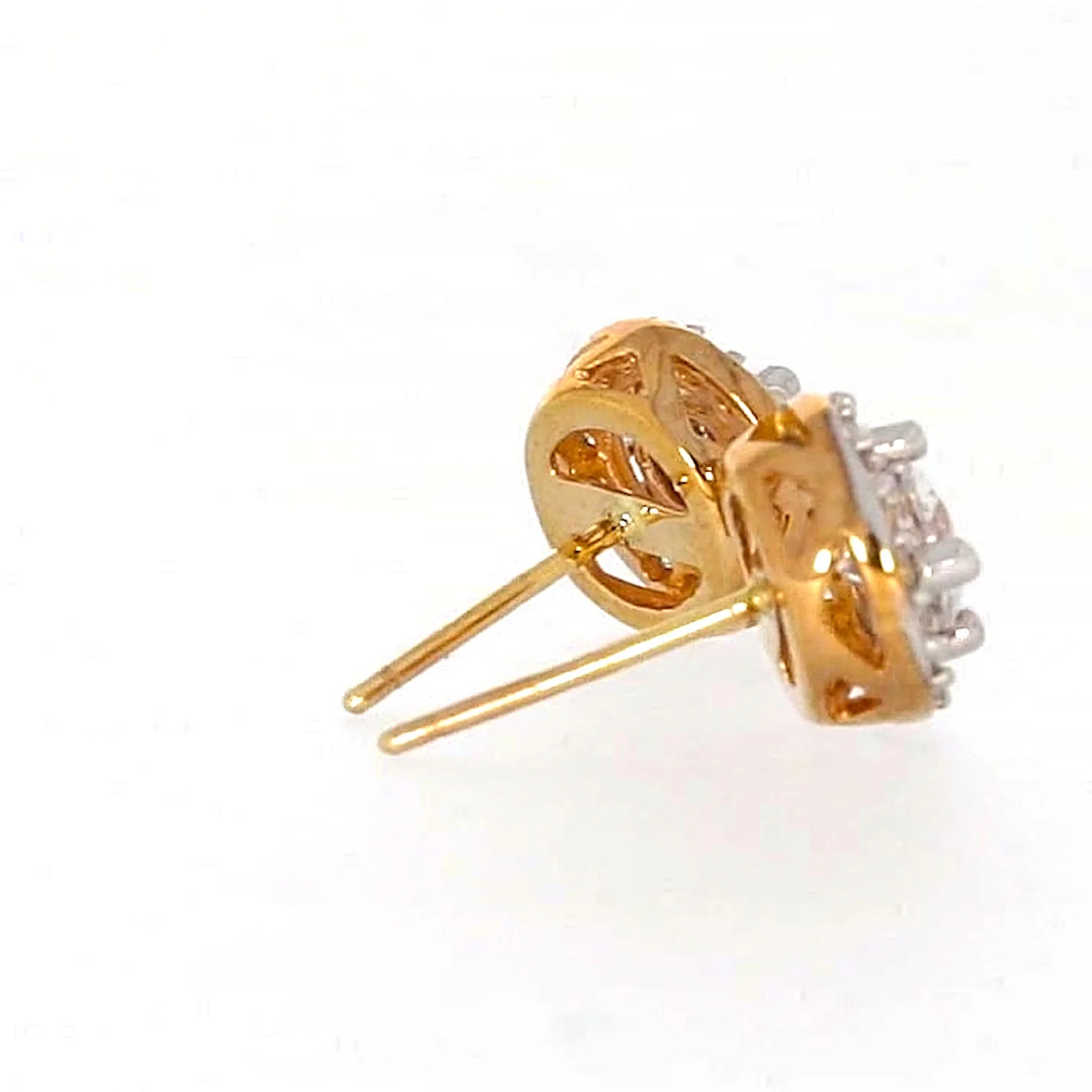 HUSH 9ct Yellow Gold Round Brilliant Cut with 0.60 CARAT tw of Diamond Simulants Stud Earrings - Image 53
