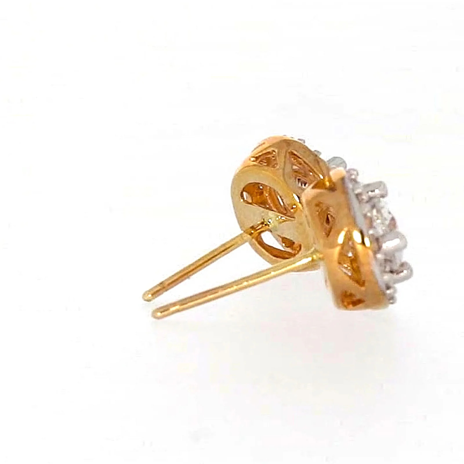 HUSH 9ct Yellow Gold Round Brilliant Cut with 0.60 CARAT tw of Diamond Simulants Stud Earrings - Image 54