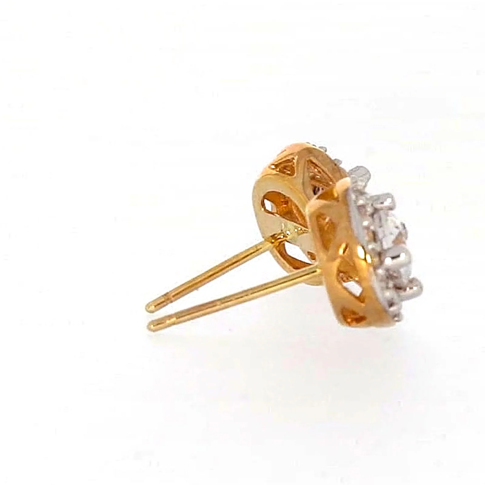 HUSH 9ct Yellow Gold Round Brilliant Cut with 0.60 CARAT tw of Diamond Simulants Stud Earrings - Image 55