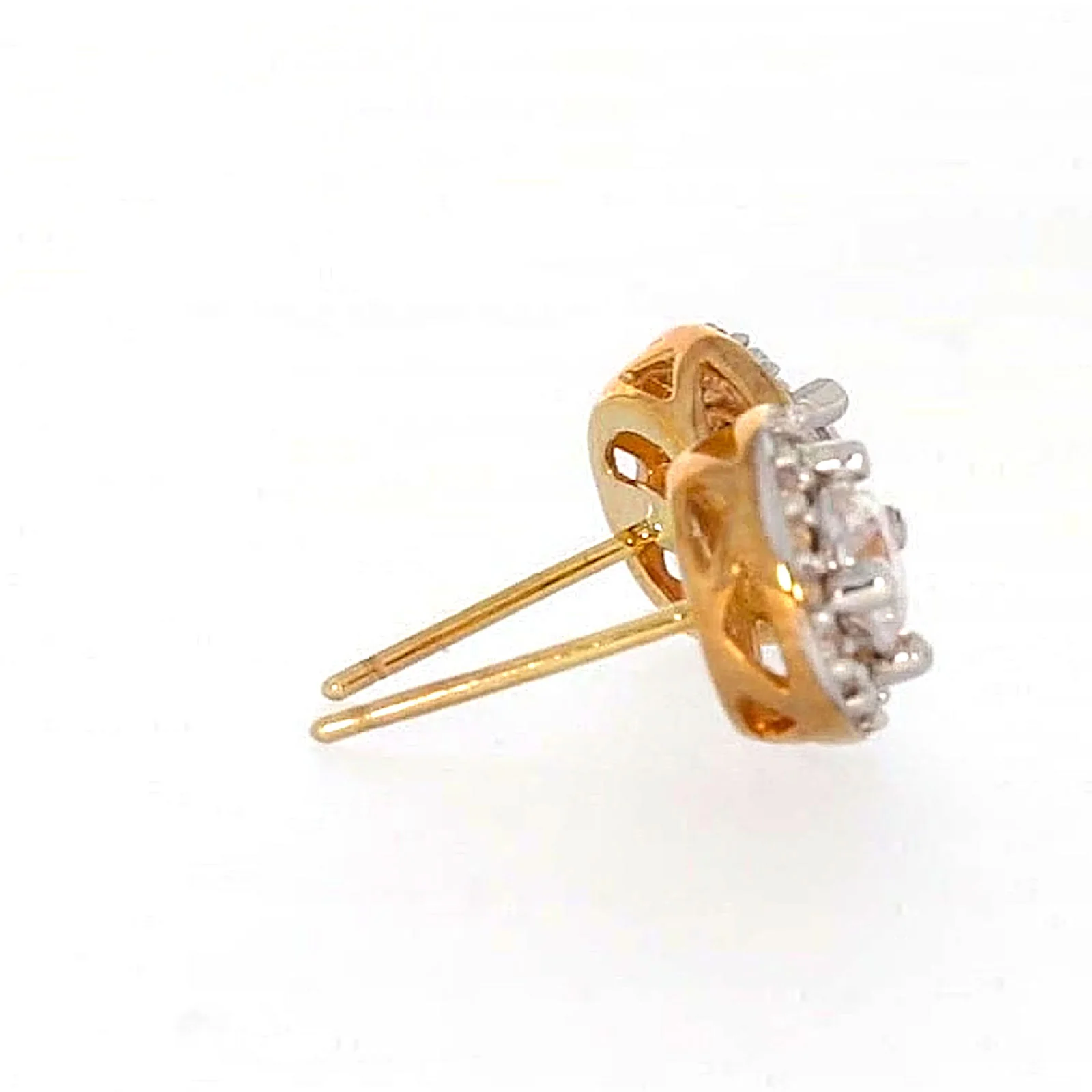 HUSH 9ct Yellow Gold Round Brilliant Cut with 0.60 CARAT tw of Diamond Simulants Stud Earrings - Image 56