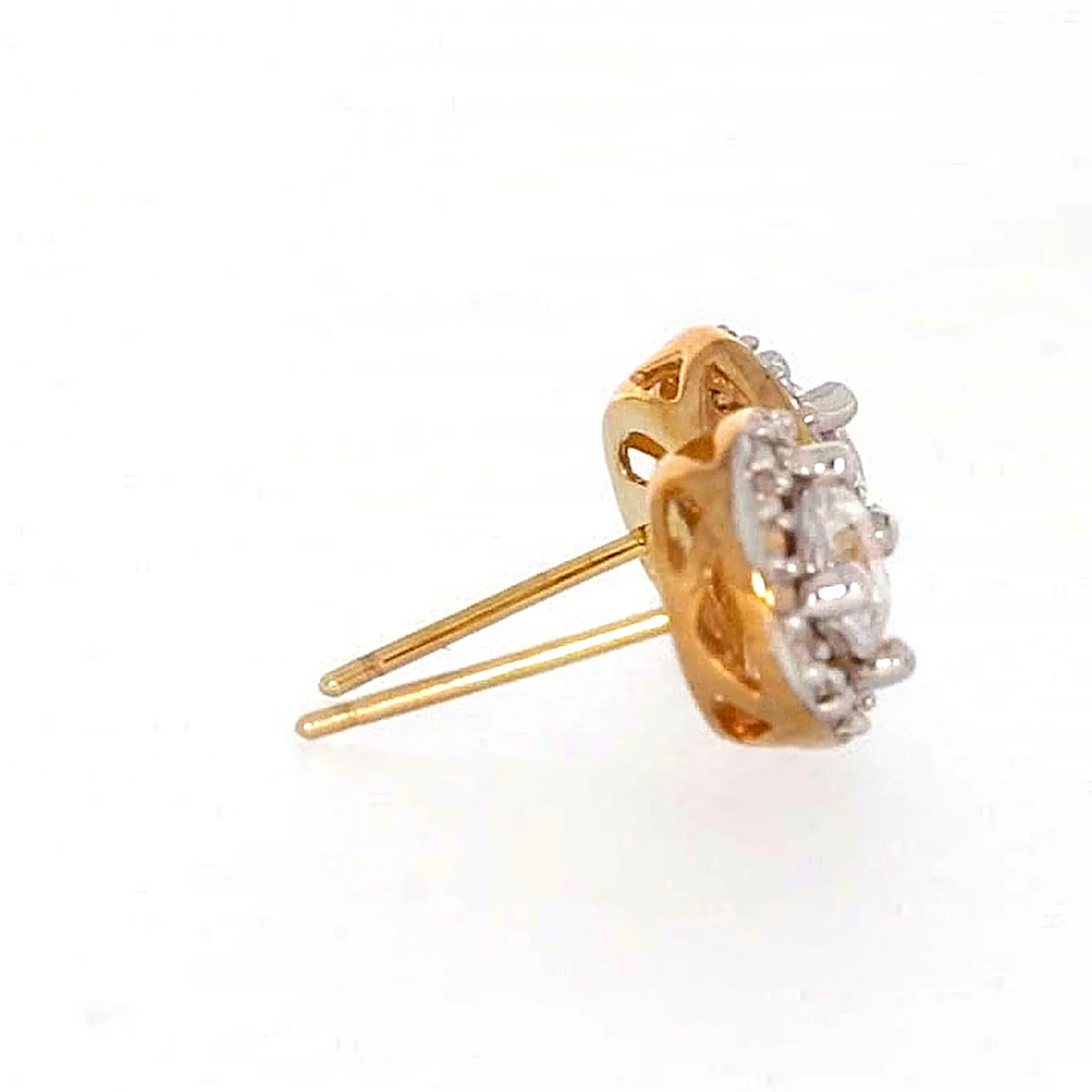 HUSH 9ct Yellow Gold Round Brilliant Cut with 0.60 CARAT tw of Diamond Simulants Stud Earrings - Image 57