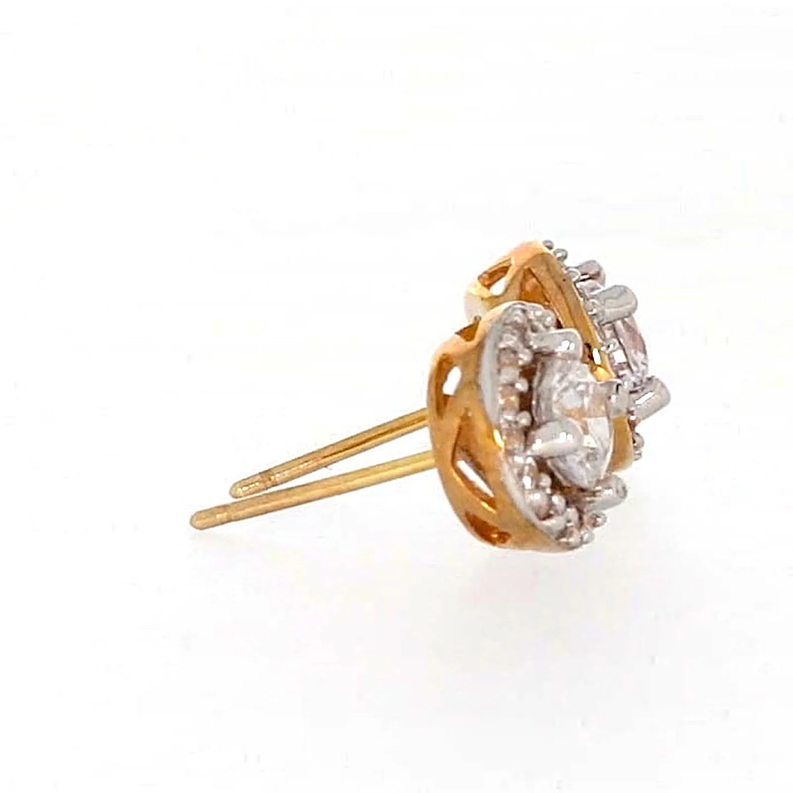 HUSH 9ct Yellow Gold Round Brilliant Cut with 0.60 CARAT tw of Diamond Simulants Stud Earrings - Image 59