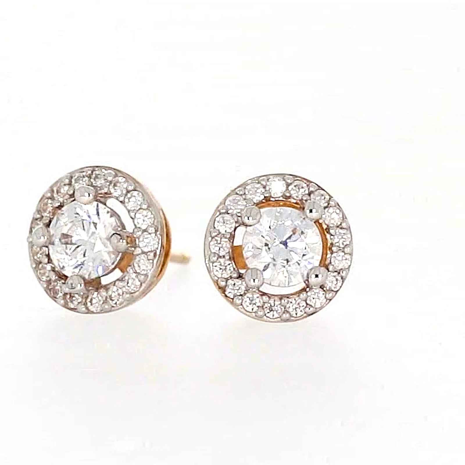HUSH 9ct Yellow Gold Round Brilliant Cut with 0.60 CARAT tw of Diamond Simulants Stud Earrings - Image 6