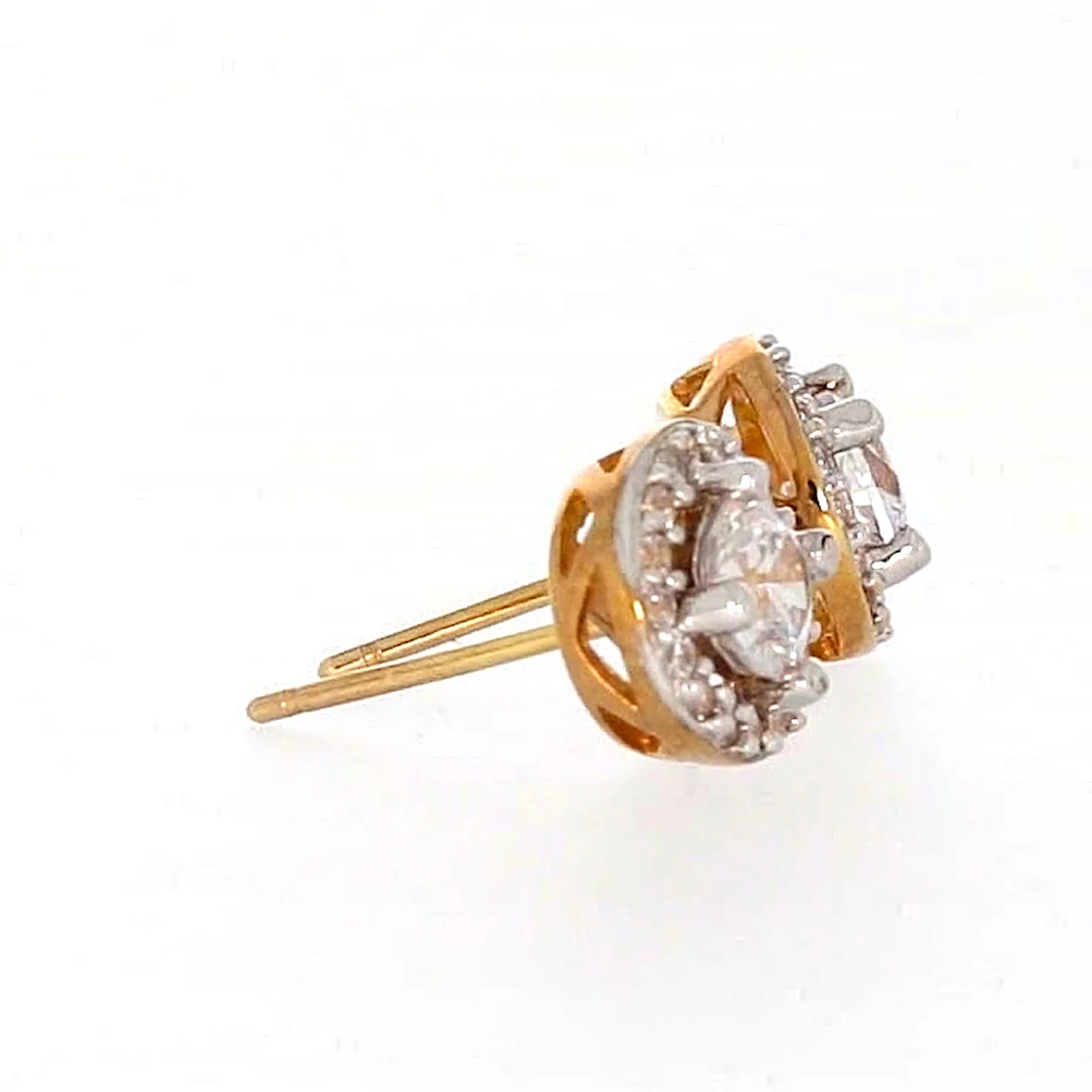 HUSH 9ct Yellow Gold Round Brilliant Cut with 0.60 CARAT tw of Diamond Simulants Stud Earrings - Image 60