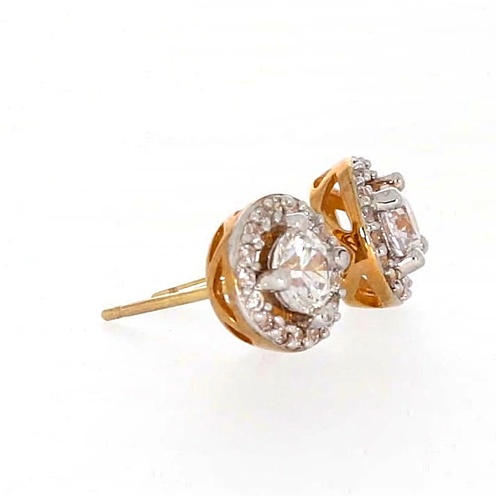 HUSH 9ct Yellow Gold Round Brilliant Cut with 0.60 CARAT tw of Diamond Simulants Stud Earrings - Image 63