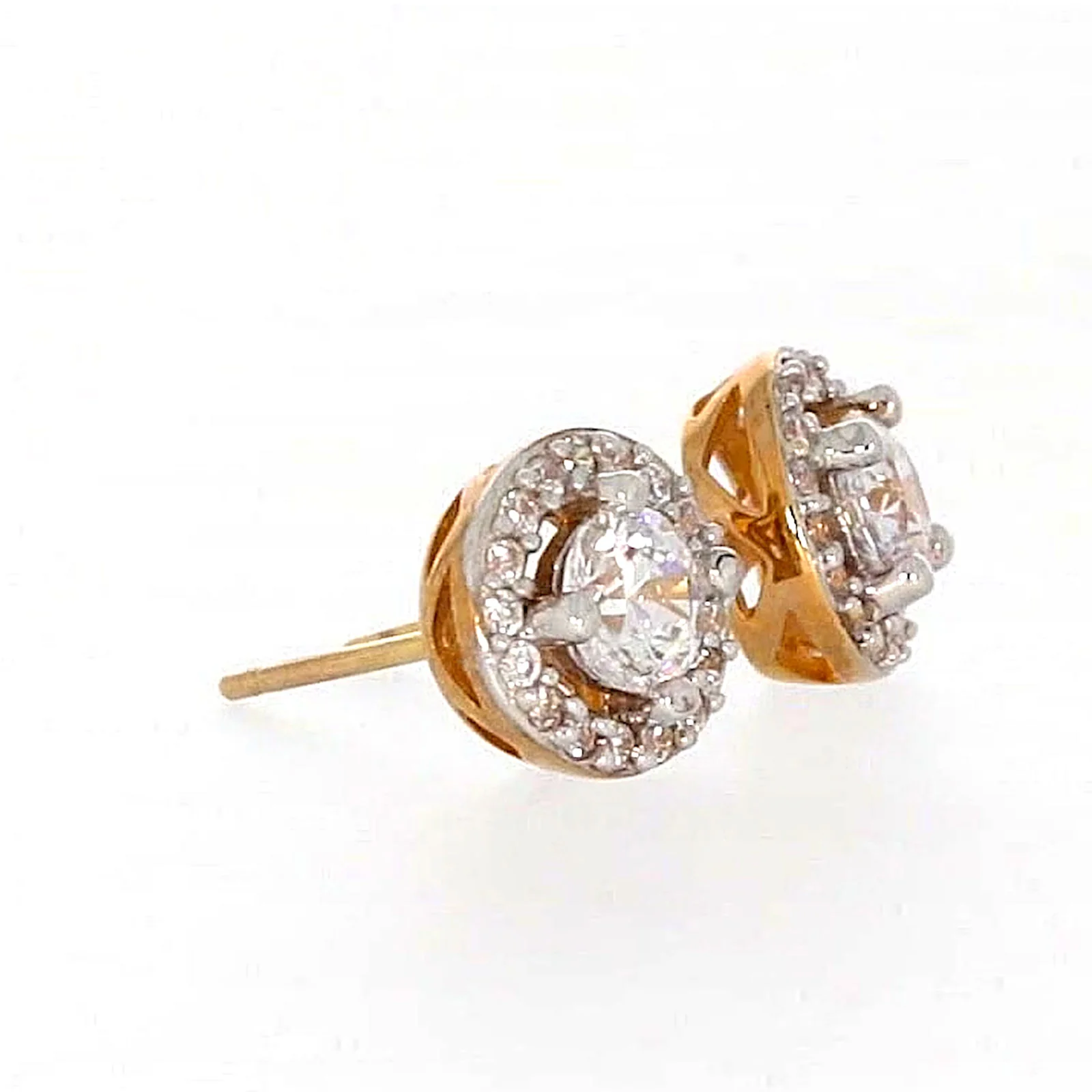 HUSH 9ct Yellow Gold Round Brilliant Cut with 0.60 CARAT tw of Diamond Simulants Stud Earrings - Image 64