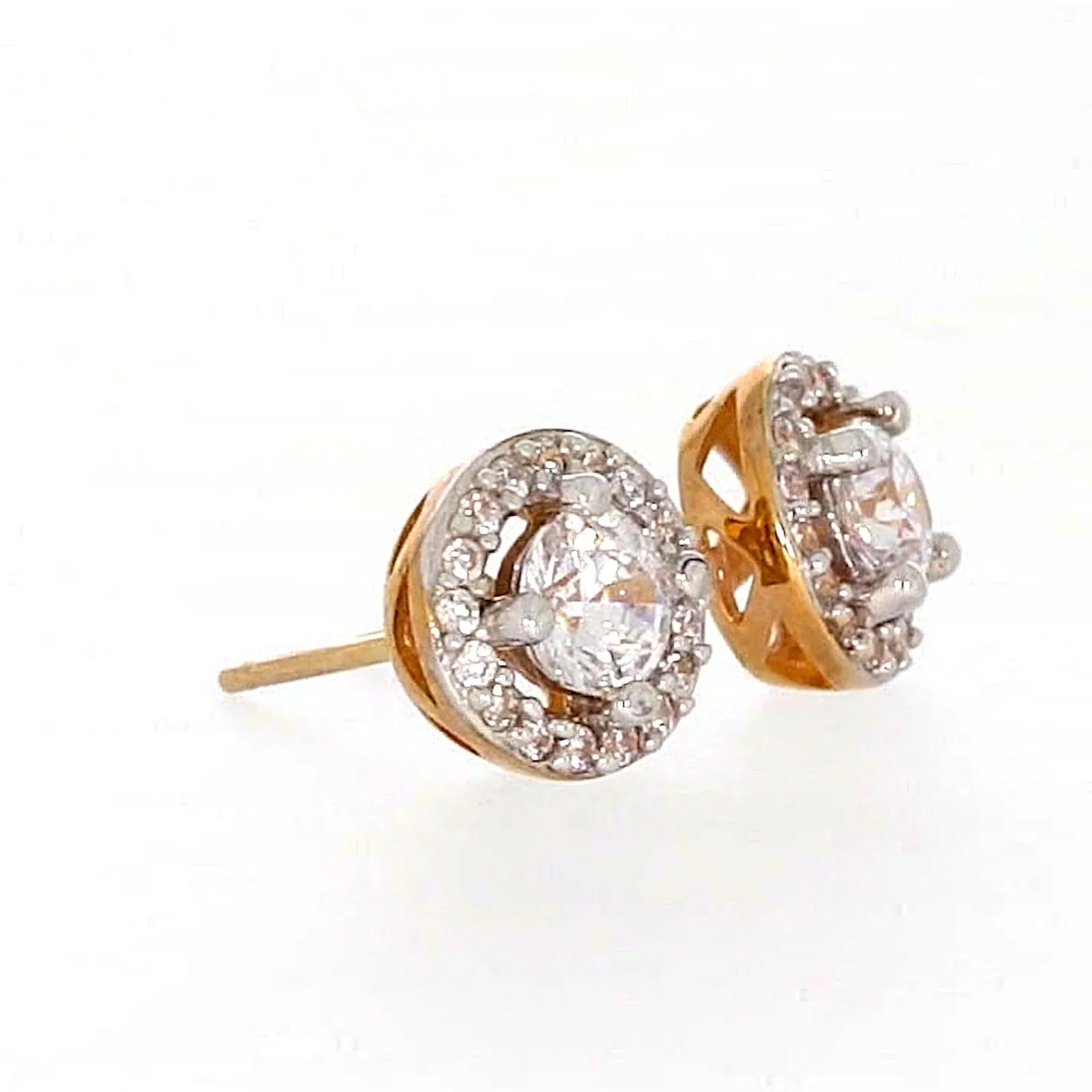 HUSH 9ct Yellow Gold Round Brilliant Cut with 0.60 CARAT tw of Diamond Simulants Stud Earrings - Image 65