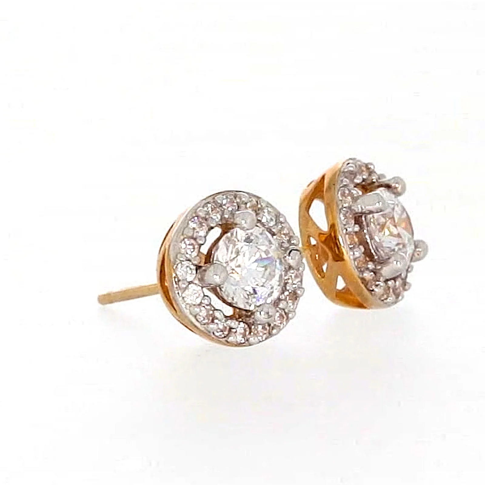 HUSH 9ct Yellow Gold Round Brilliant Cut with 0.60 CARAT tw of Diamond Simulants Stud Earrings - Image 66