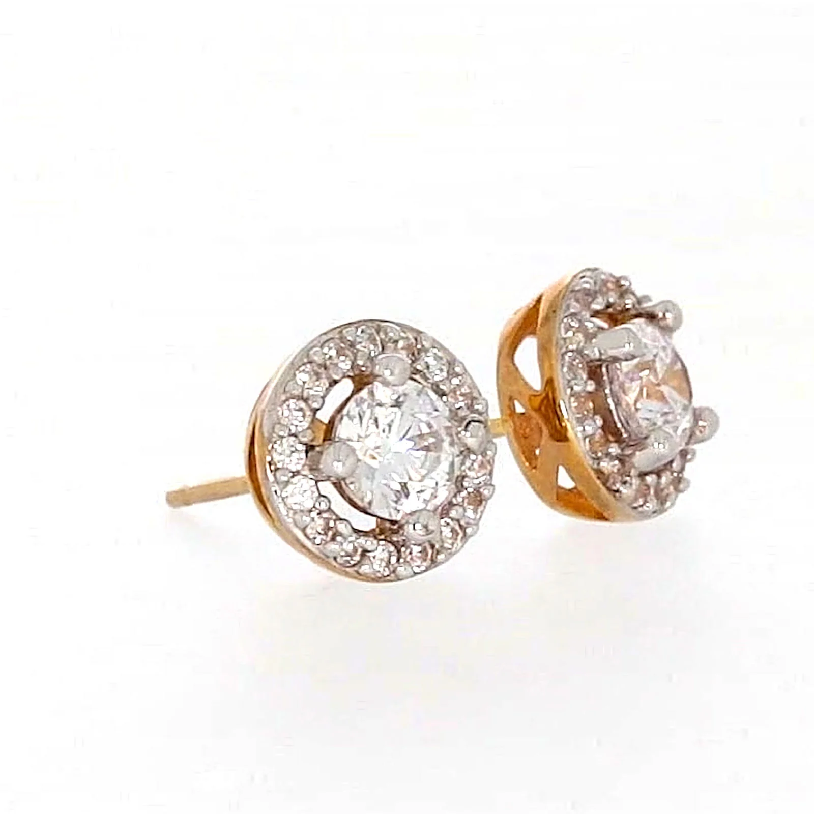 HUSH 9ct Yellow Gold Round Brilliant Cut with 0.60 CARAT tw of Diamond Simulants Stud Earrings - Image 67