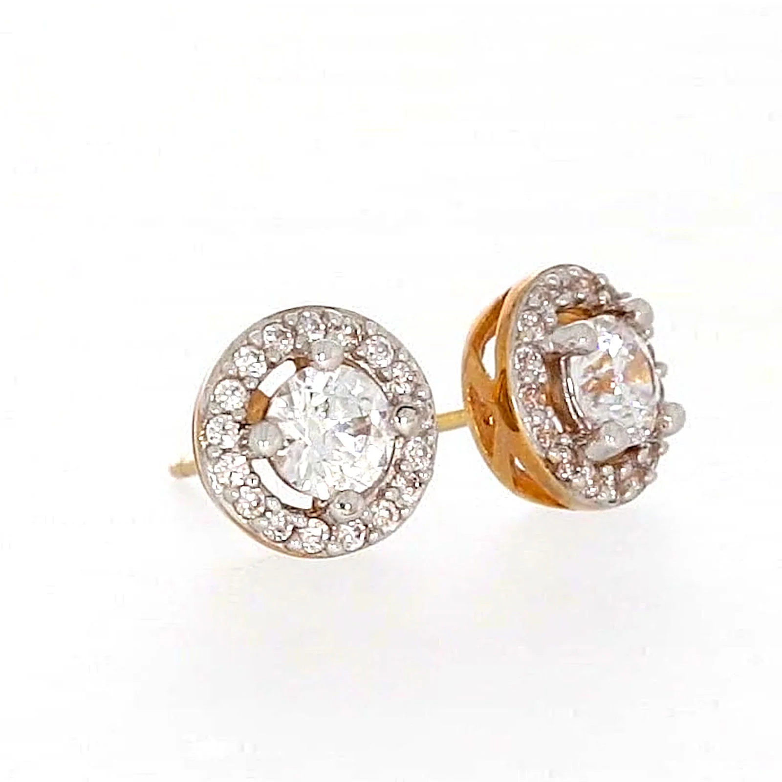 HUSH 9ct Yellow Gold Round Brilliant Cut with 0.60 CARAT tw of Diamond Simulants Stud Earrings - Image 69