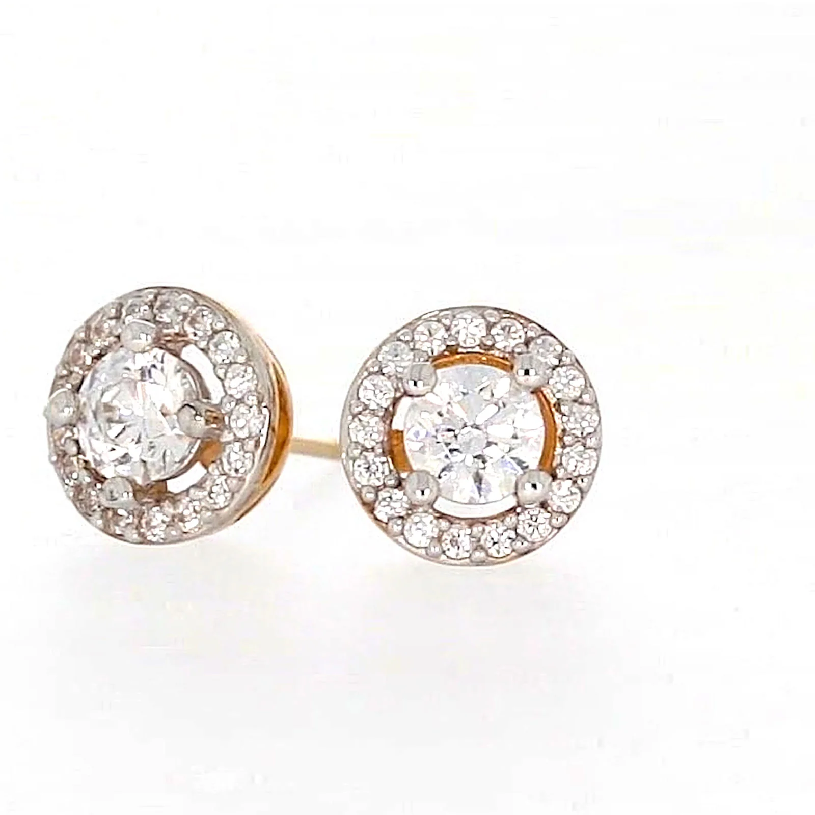 HUSH 9ct Yellow Gold Round Brilliant Cut with 0.60 CARAT tw of Diamond Simulants Stud Earrings - Image 7