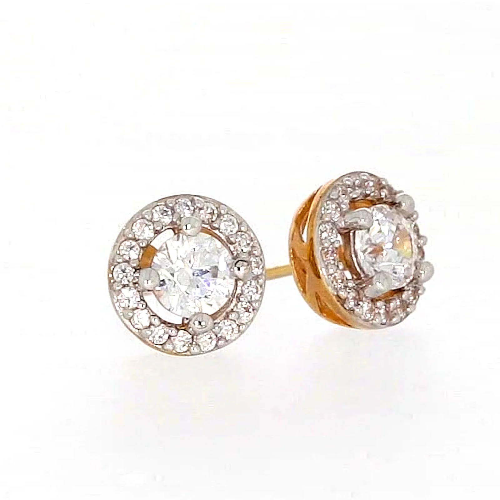 HUSH 9ct Yellow Gold Round Brilliant Cut with 0.60 CARAT tw of Diamond Simulants Stud Earrings - Image 70
