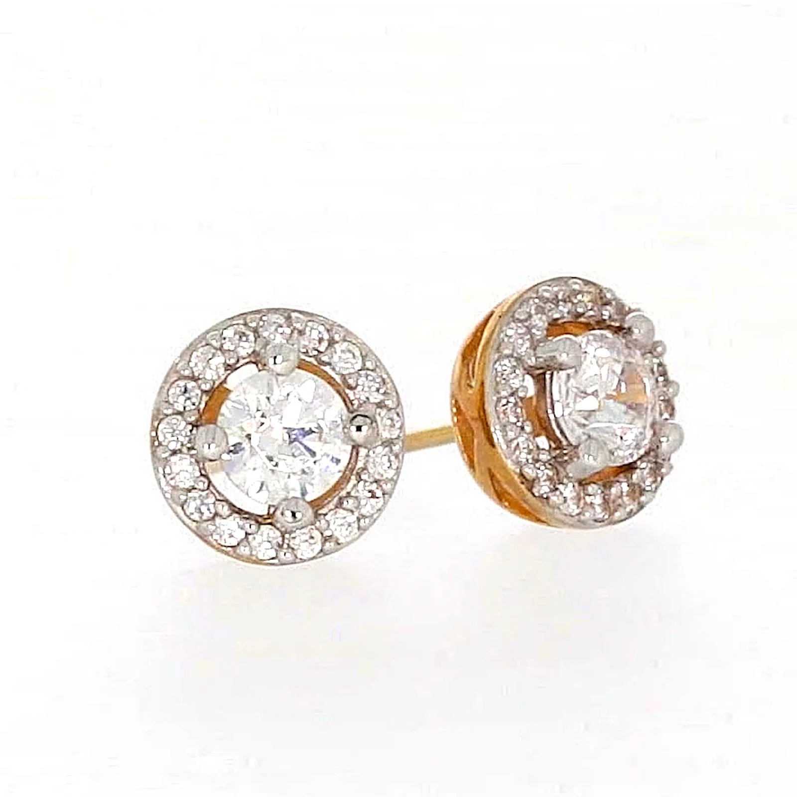 HUSH 9ct Yellow Gold Round Brilliant Cut with 0.60 CARAT tw of Diamond Simulants Stud Earrings - Image 71
