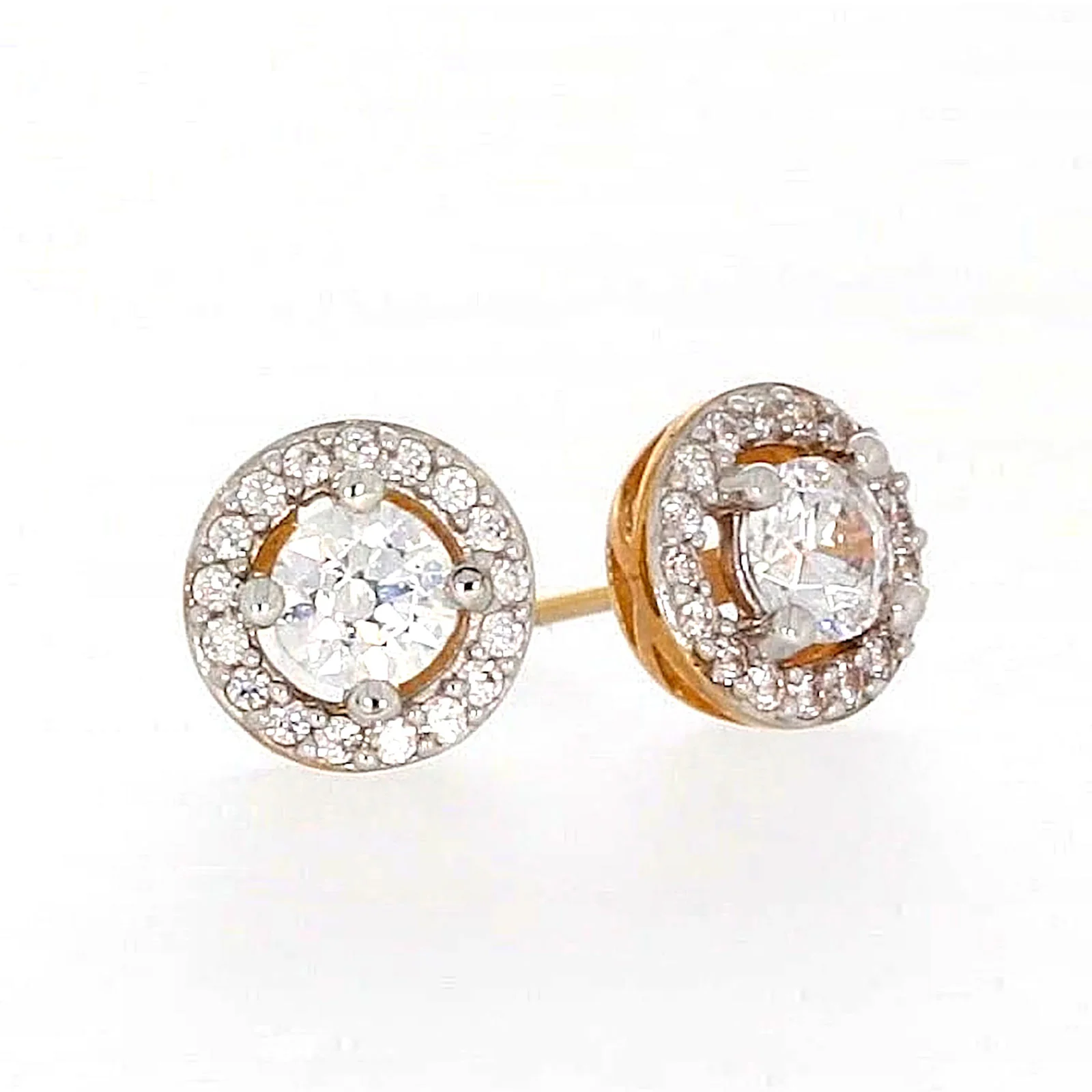 HUSH 9ct Yellow Gold Round Brilliant Cut with 0.60 CARAT tw of Diamond Simulants Stud Earrings - Image 72