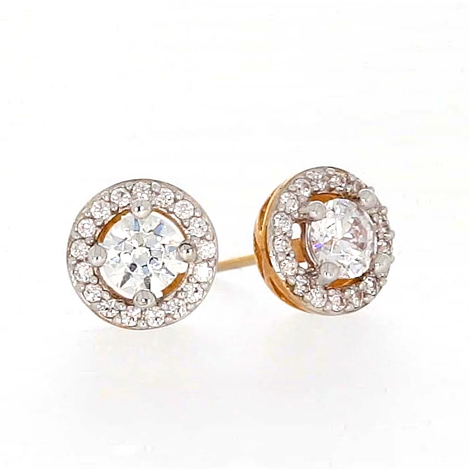 HUSH 9ct Yellow Gold Round Brilliant Cut with 0.60 CARAT tw of Diamond Simulants Stud Earrings - Image 73