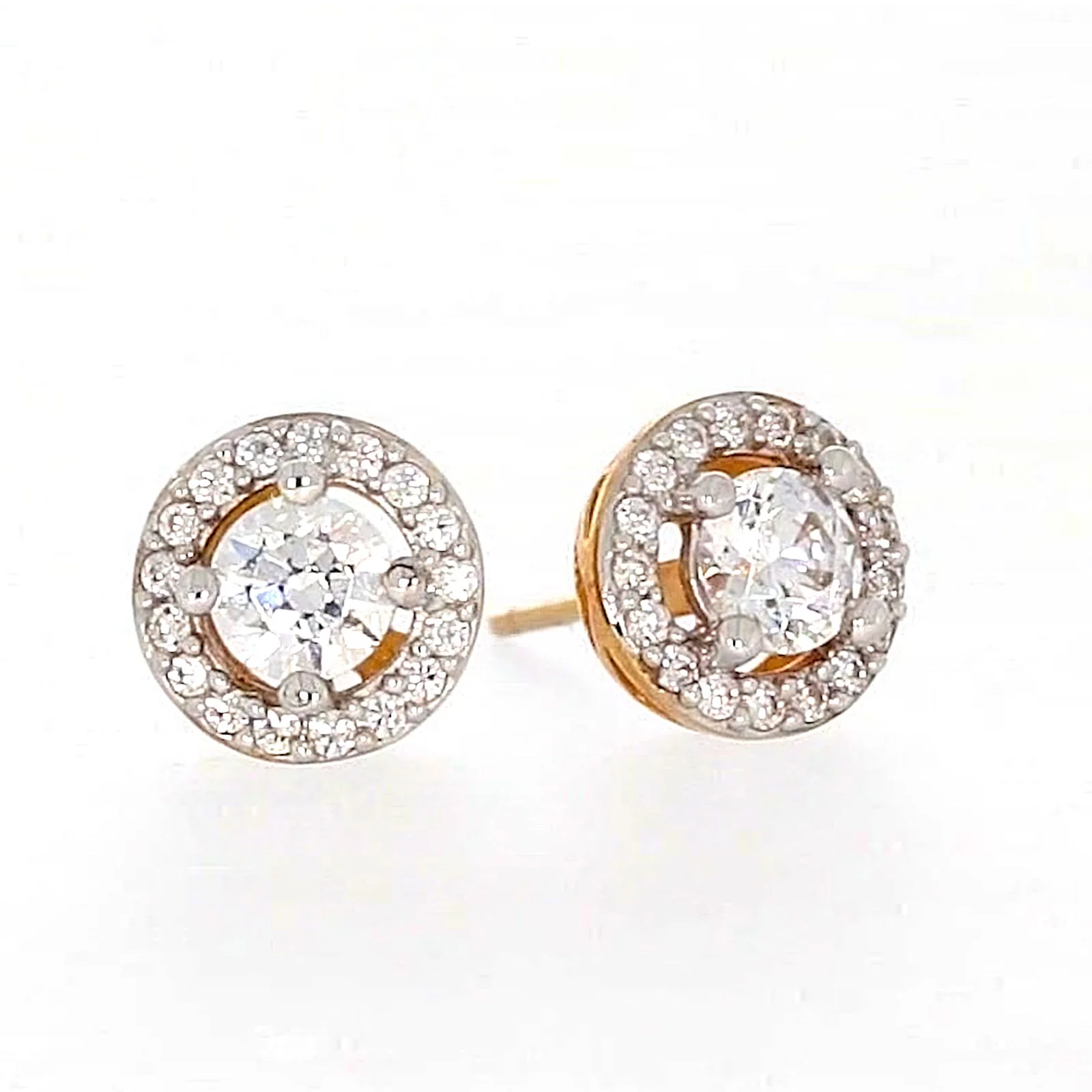 HUSH 9ct Yellow Gold Round Brilliant Cut with 0.60 CARAT tw of Diamond Simulants Stud Earrings - Image 74