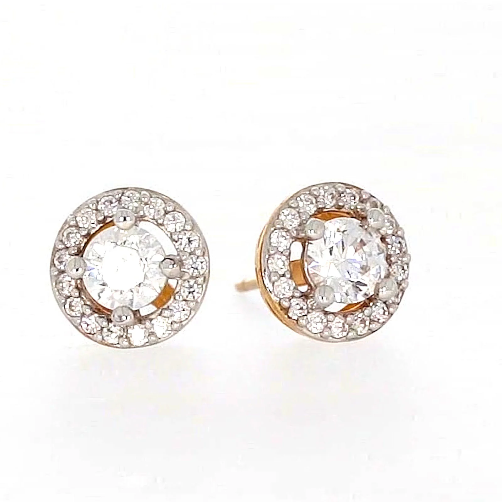 HUSH 9ct Yellow Gold Round Brilliant Cut with 0.60 CARAT tw of Diamond Simulants Stud Earrings - Image 75