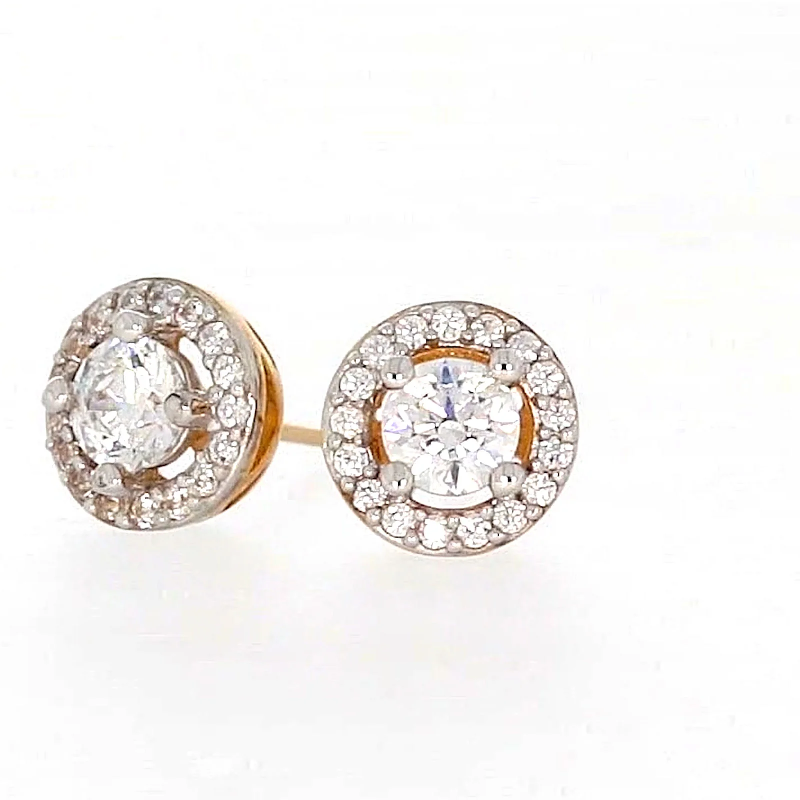 HUSH 9ct Yellow Gold Round Brilliant Cut with 0.60 CARAT tw of Diamond Simulants Stud Earrings - Image 8