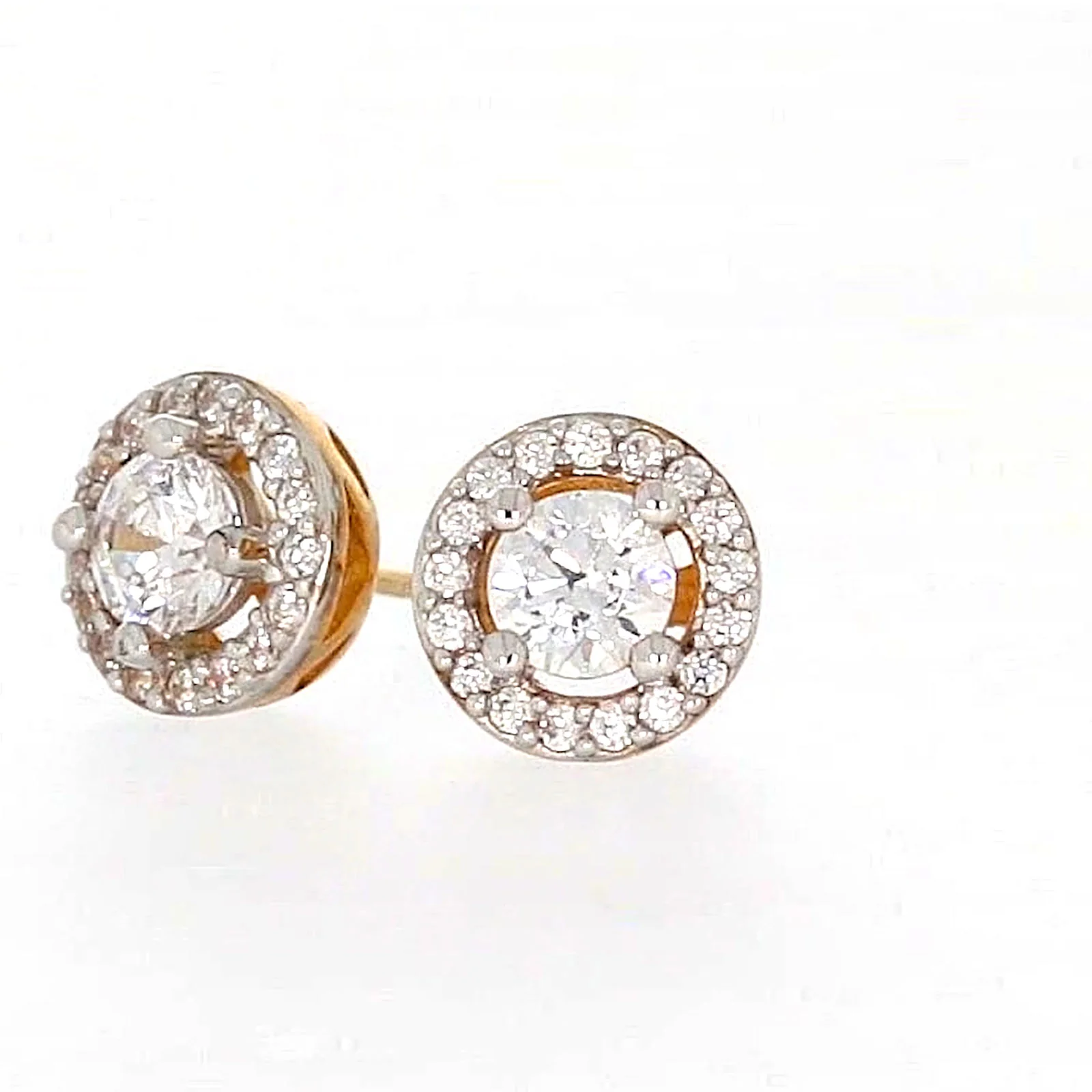 HUSH 9ct Yellow Gold Round Brilliant Cut with 0.60 CARAT tw of Diamond Simulants Stud Earrings - Image 9